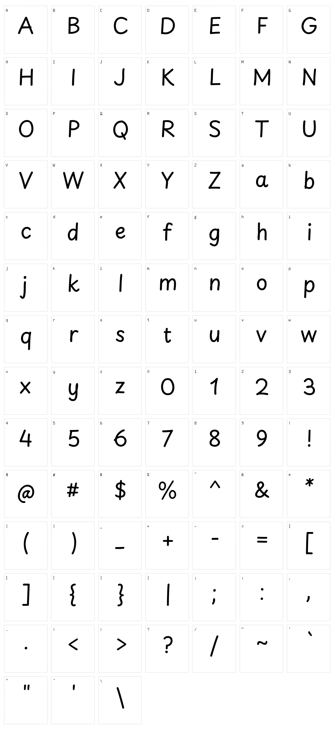 Playpen sans Character Set