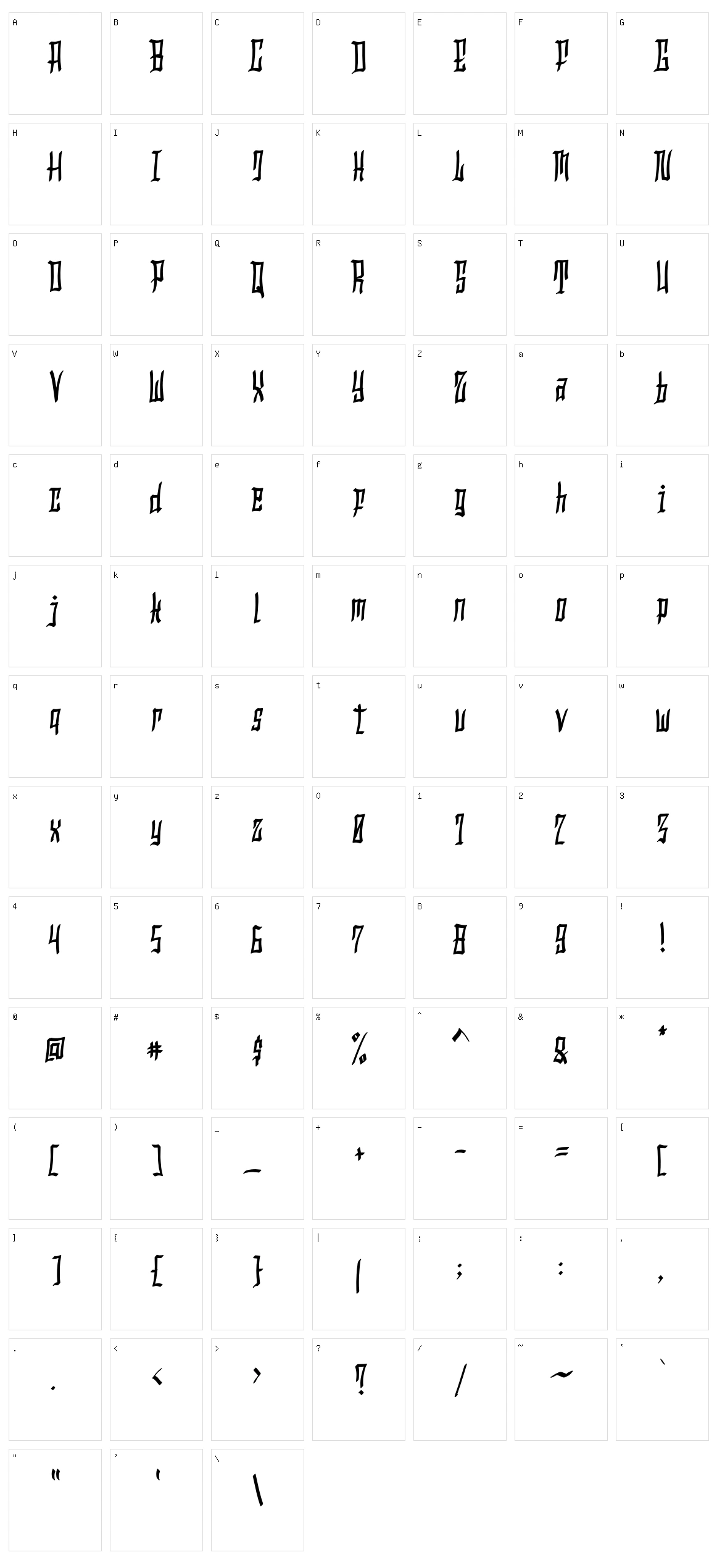Hollowtown Character Set