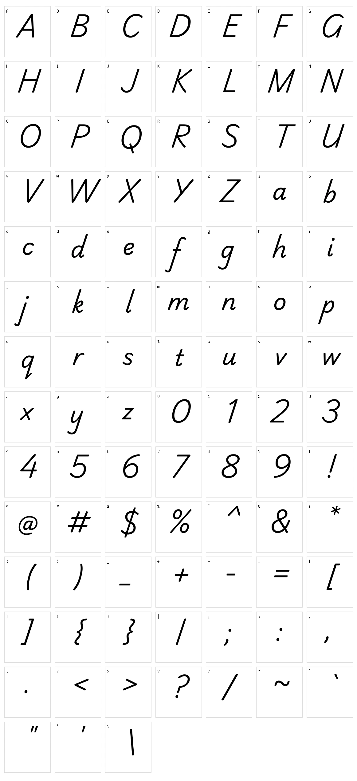 Playwrite au tas Character Set