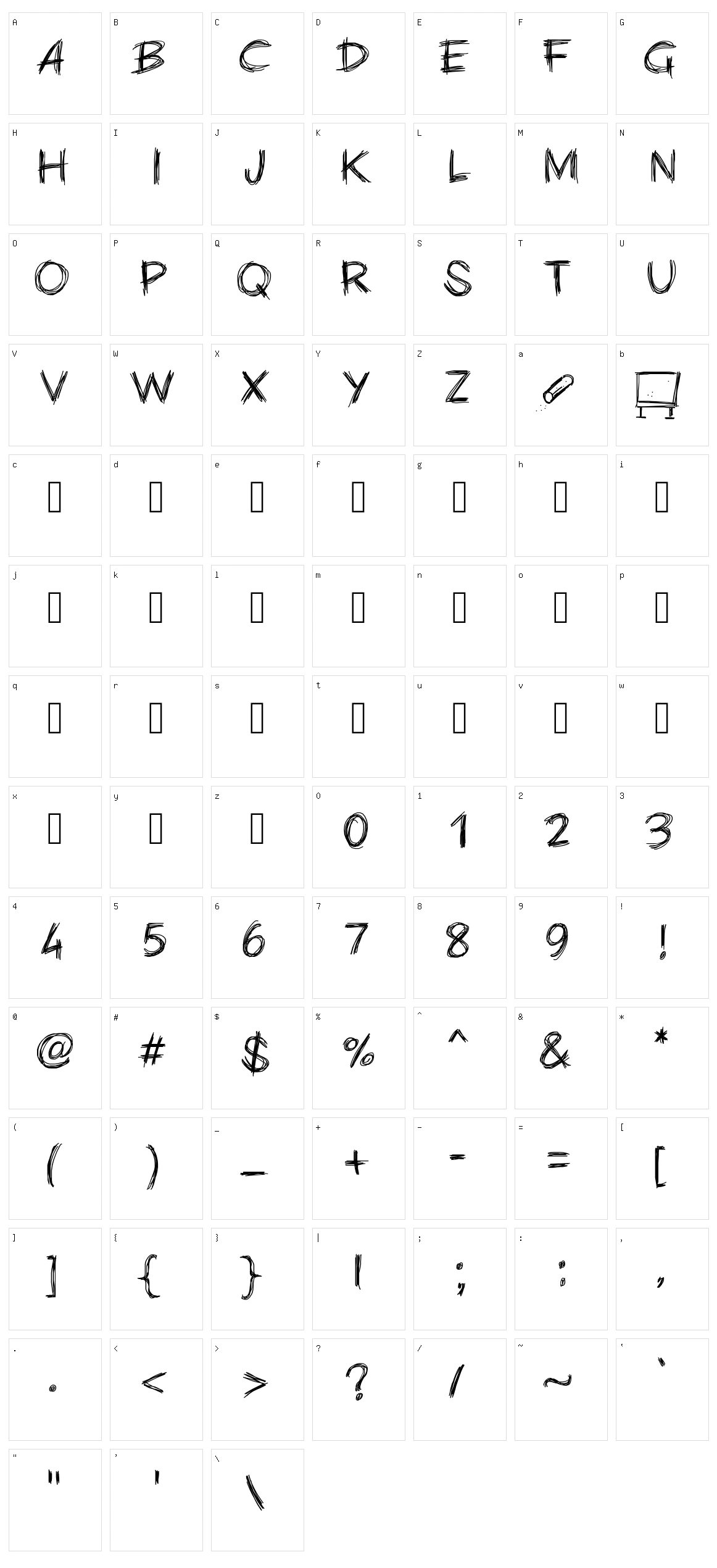 PW Chalk Character Set