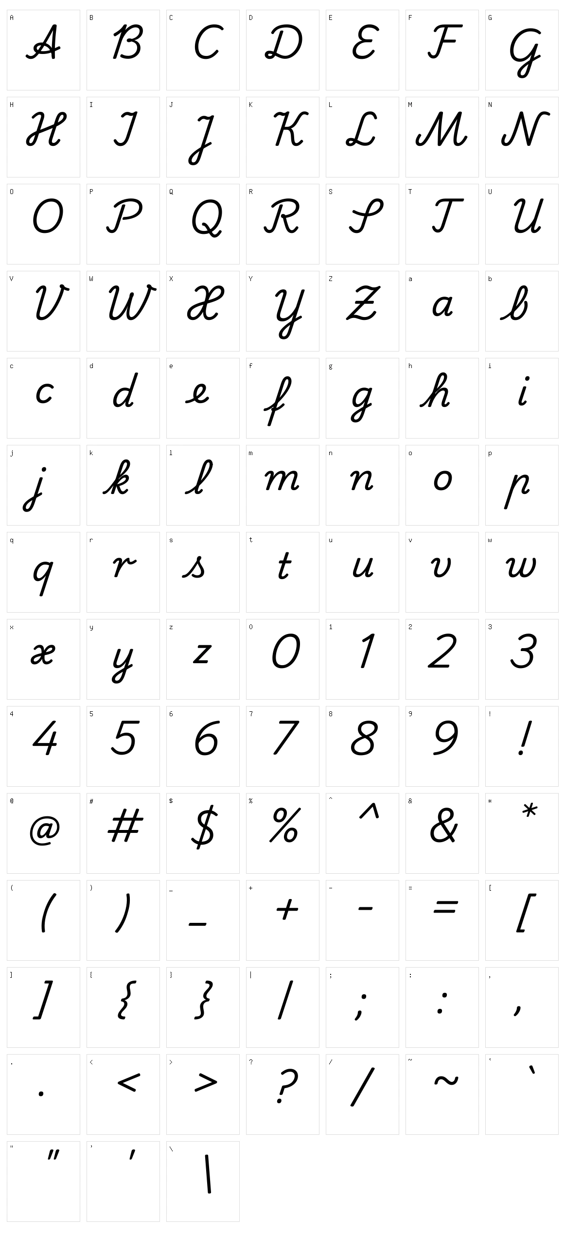 Playwrite de la Character Set