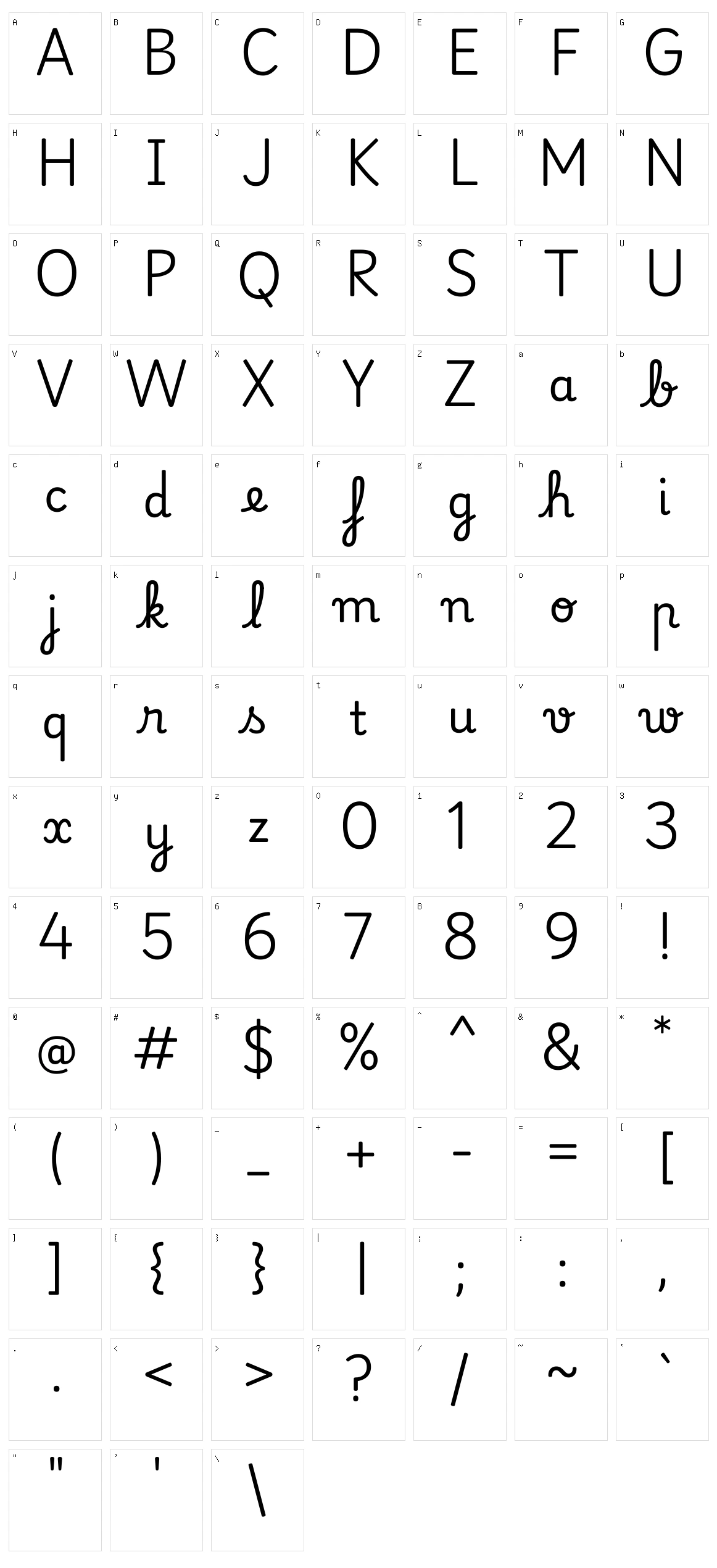Playwrite es Character Set