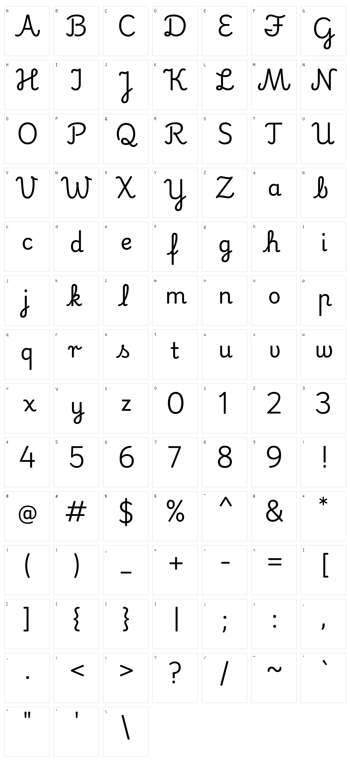 Playwrite hu Character Set