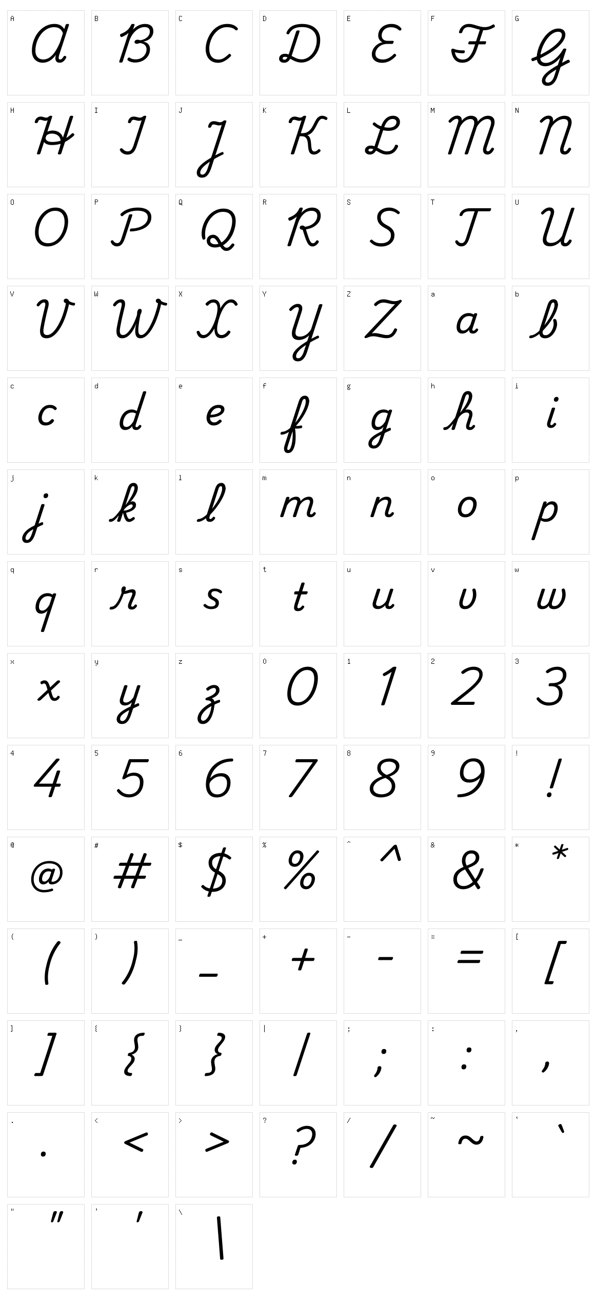 Playwrite ie Character Set