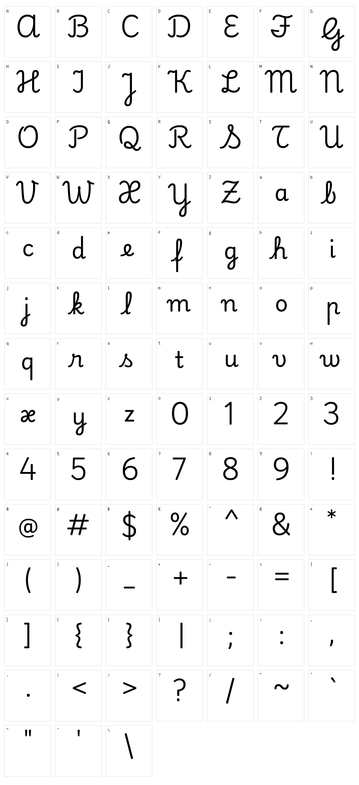 Playwrite it trad Character Set