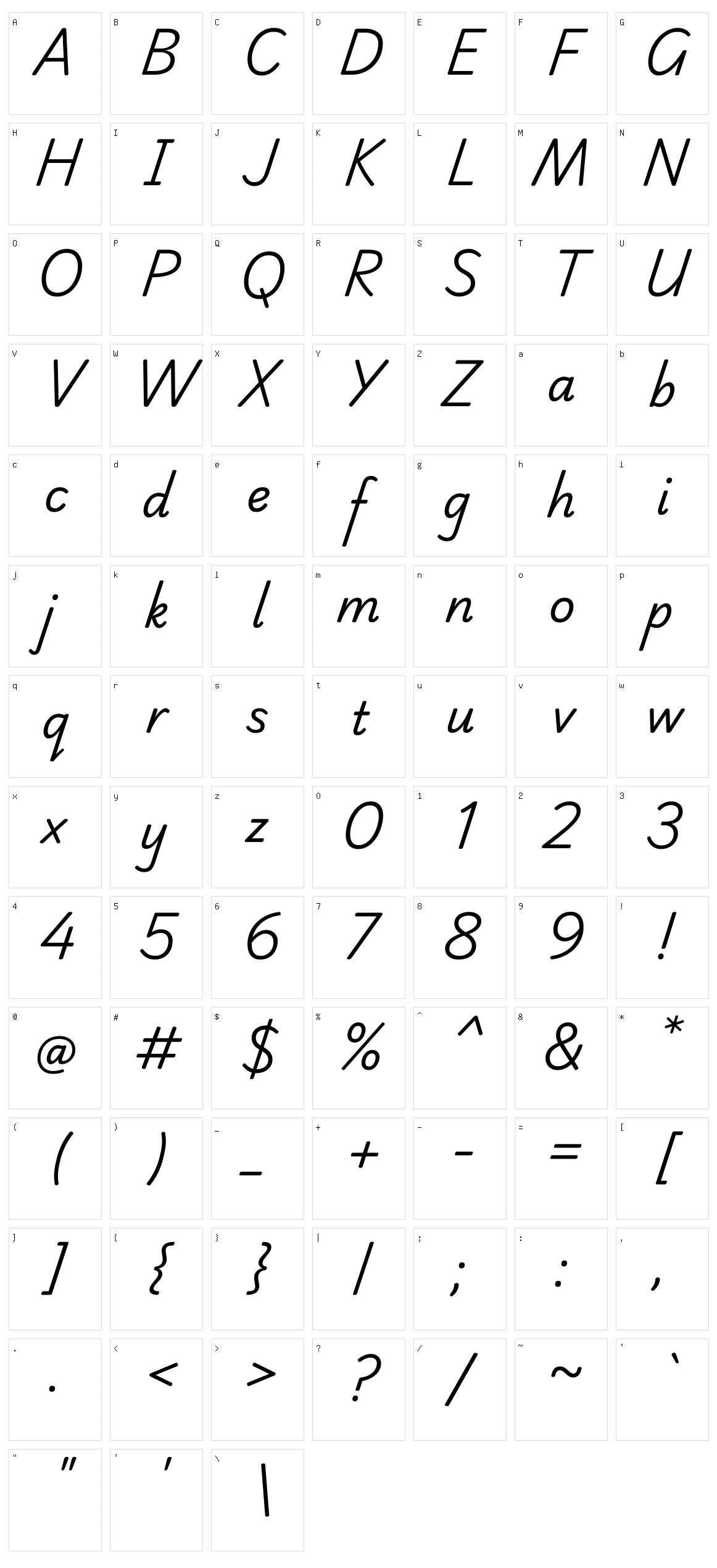 Playwrite nz Character Set