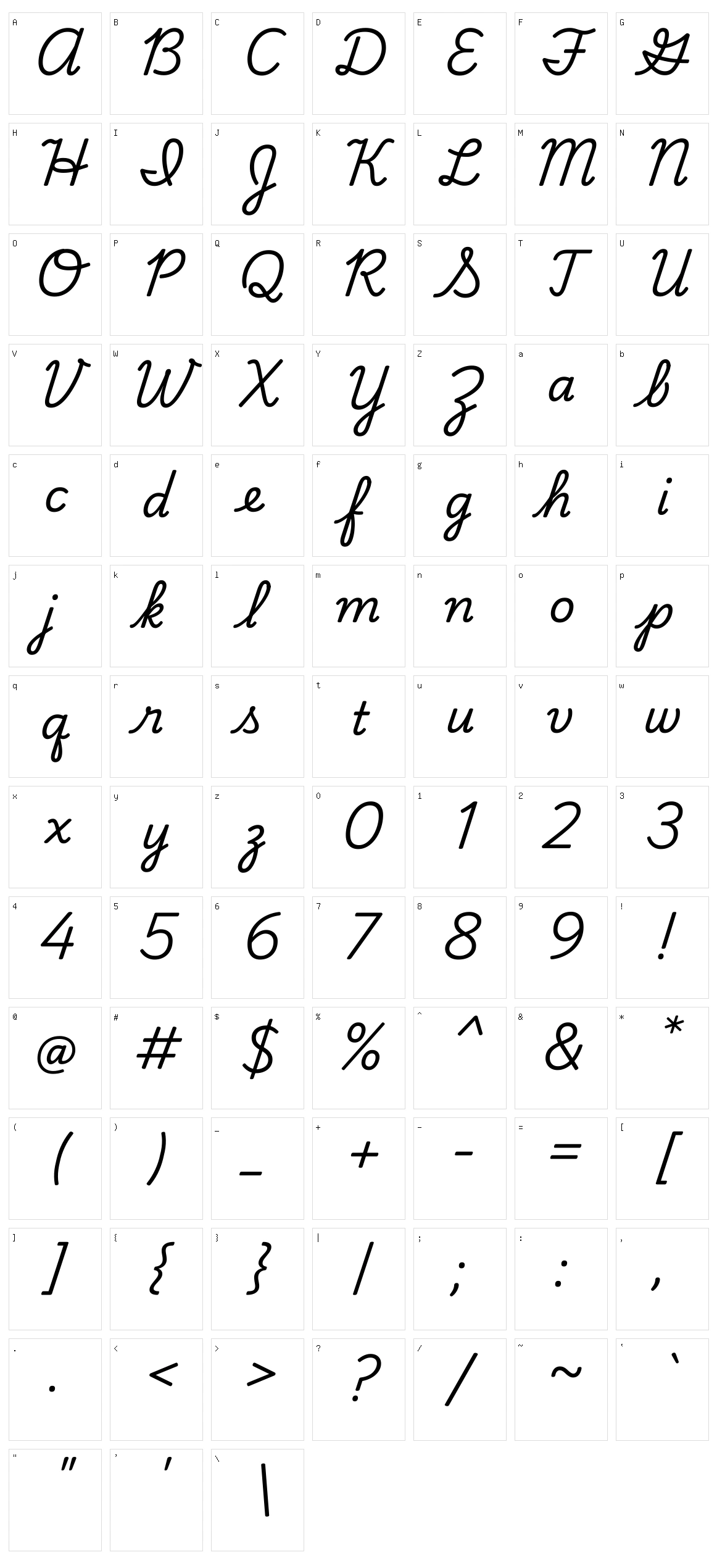 Playwrite us trad Character Set