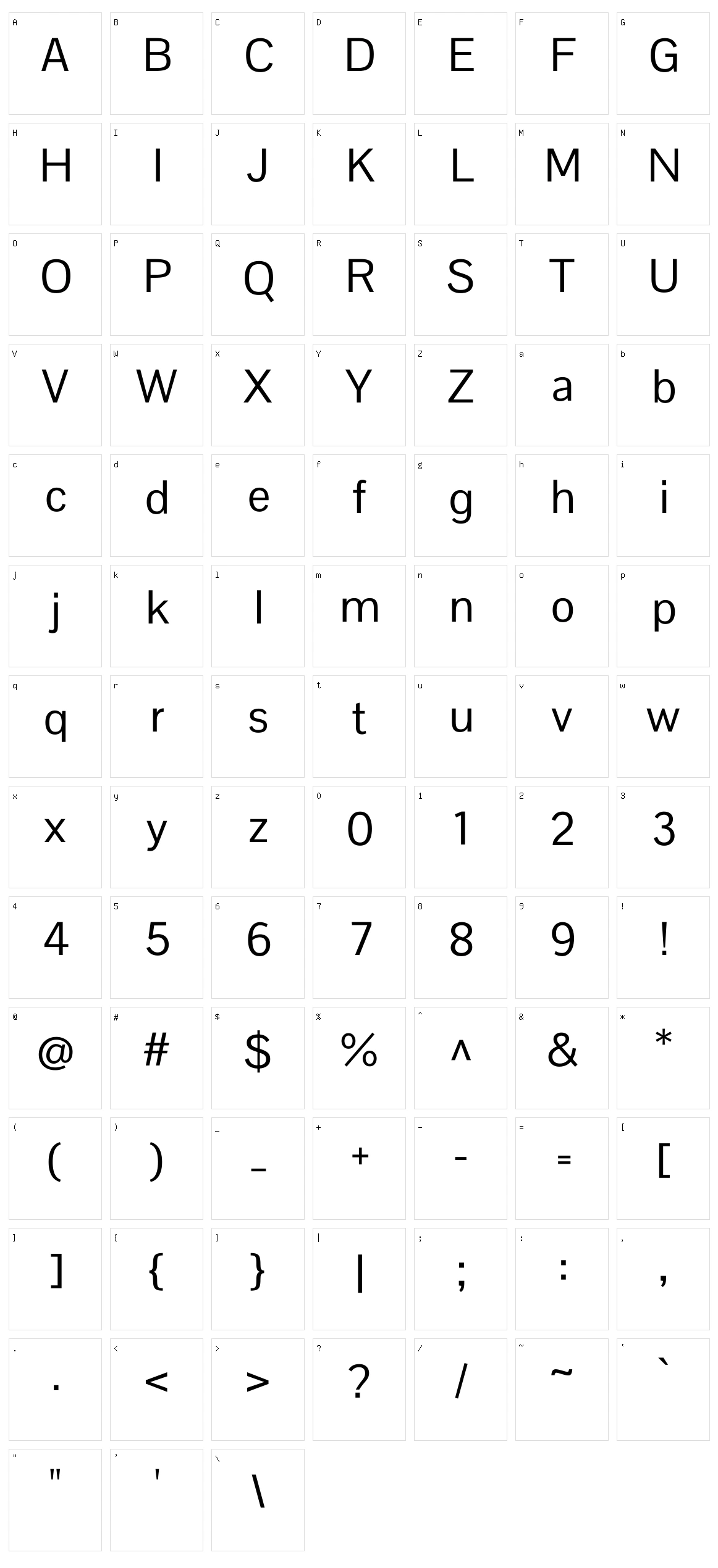 Pontano sans Character Set