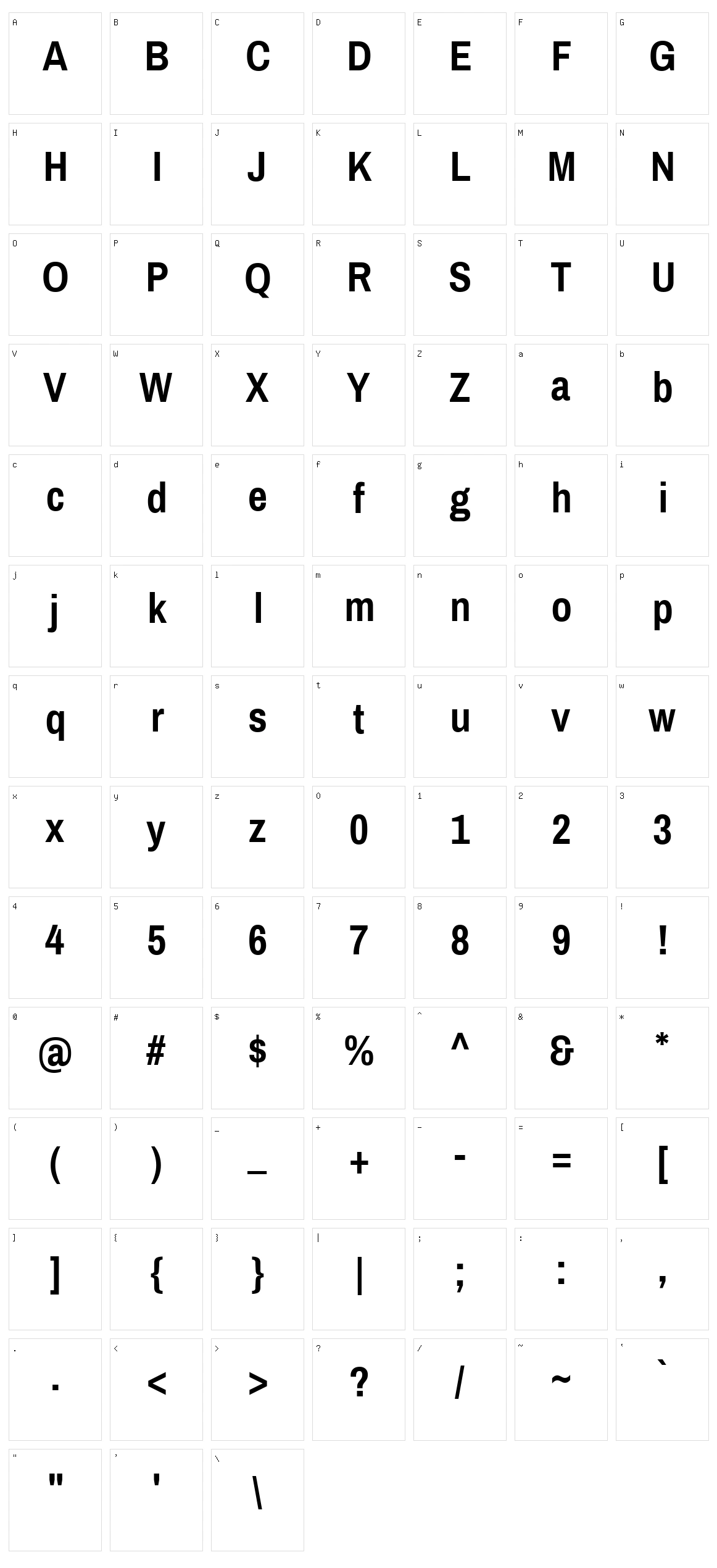 Pragati narrow Character Set