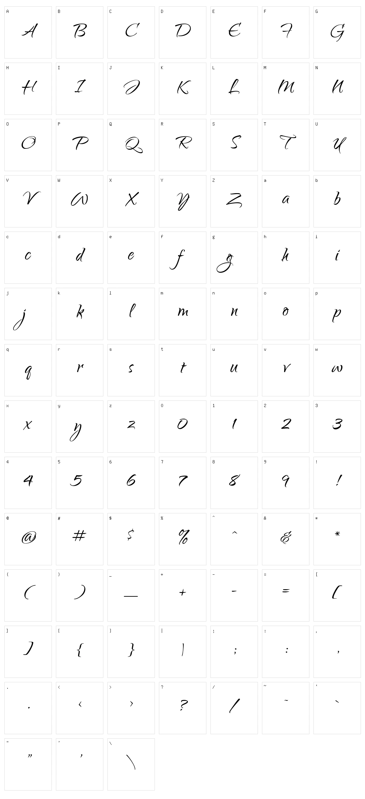 Qwigley Character Set