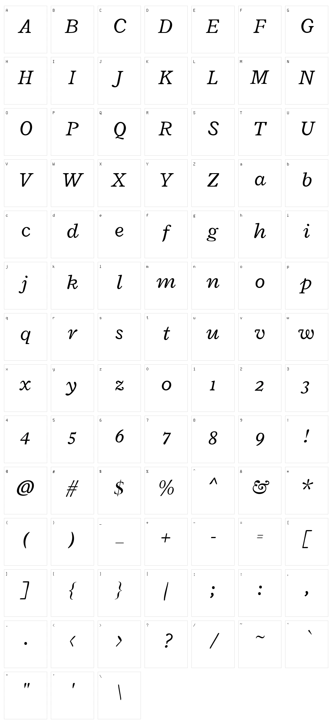 Radley Character Set