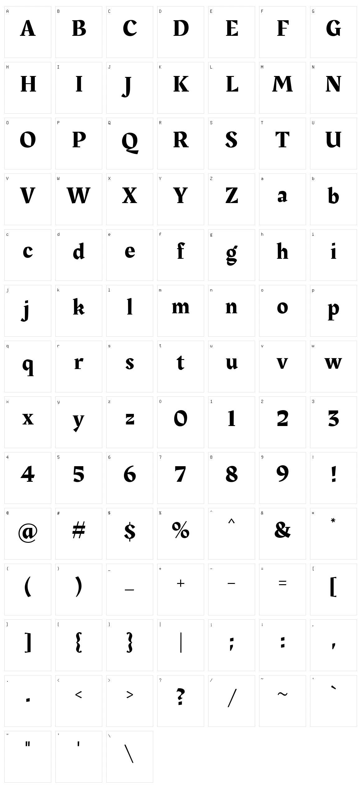 Rakkas Character Set