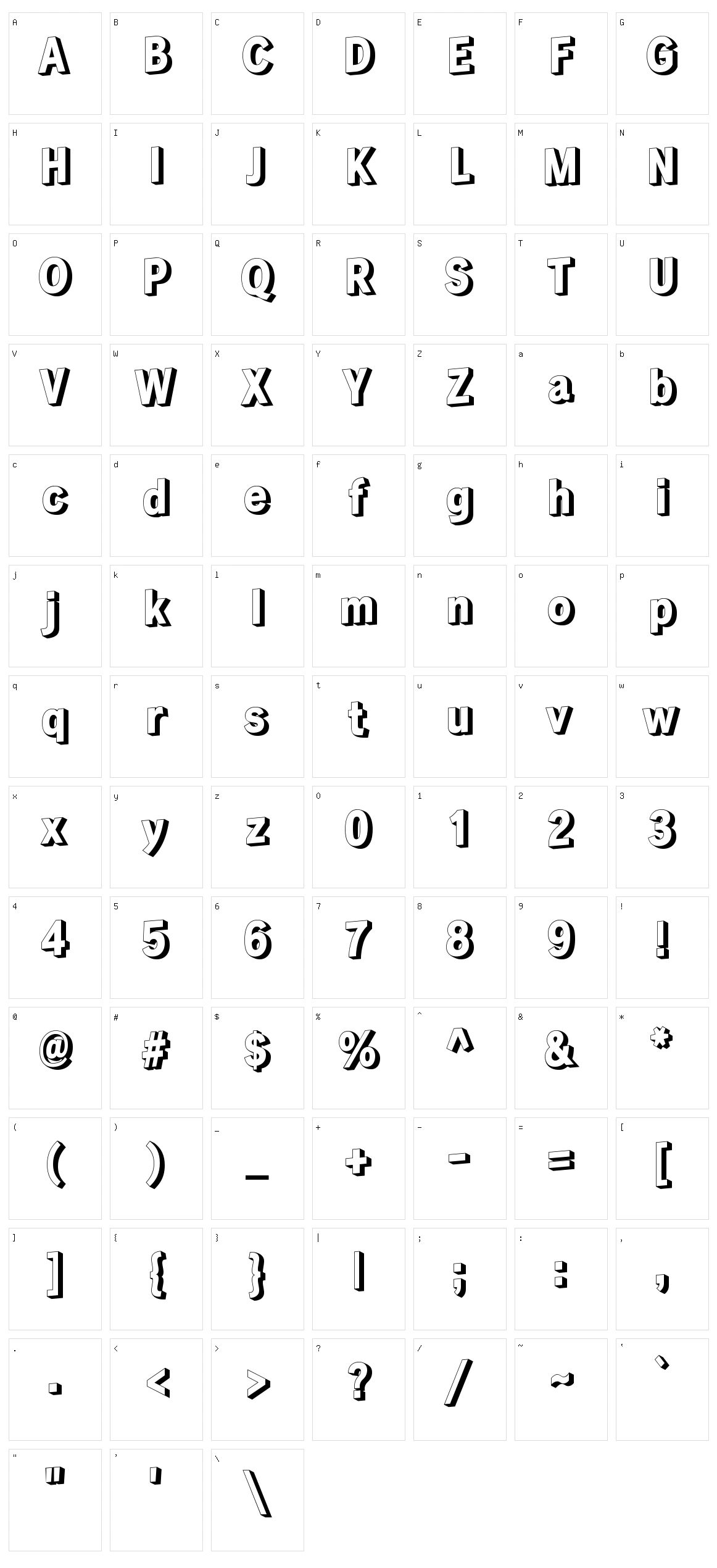 Rampart one Character Set