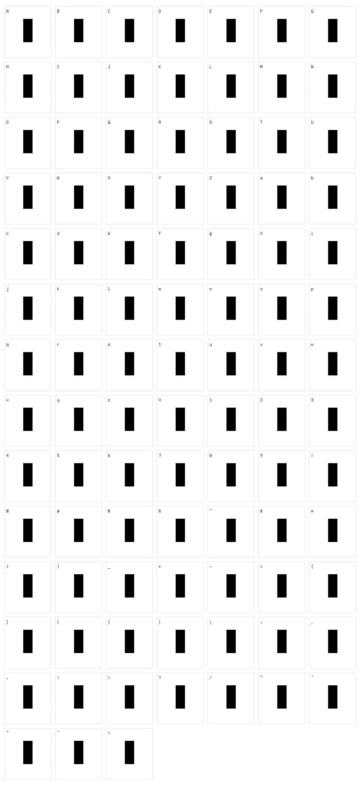 Redacted Character Set