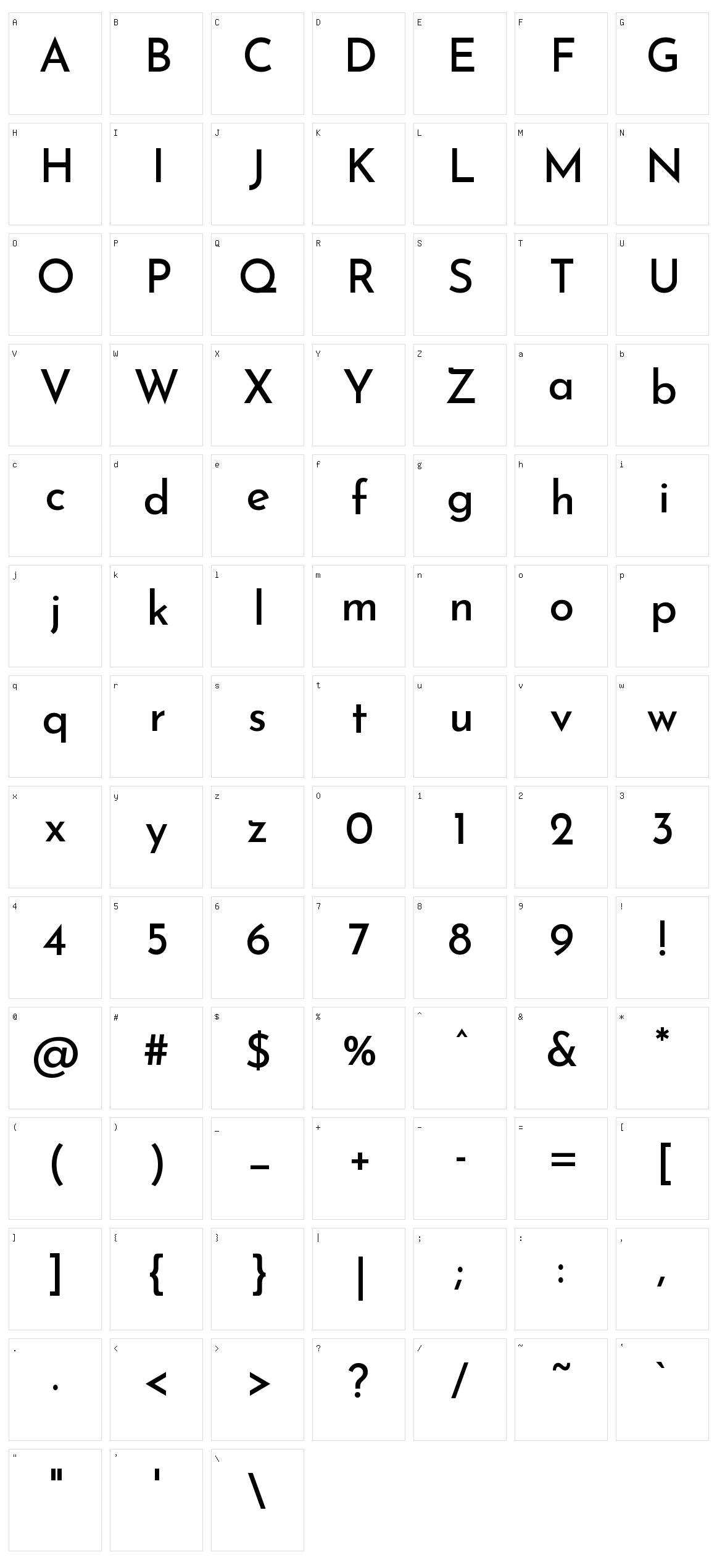Reem kufi fun Character Set
