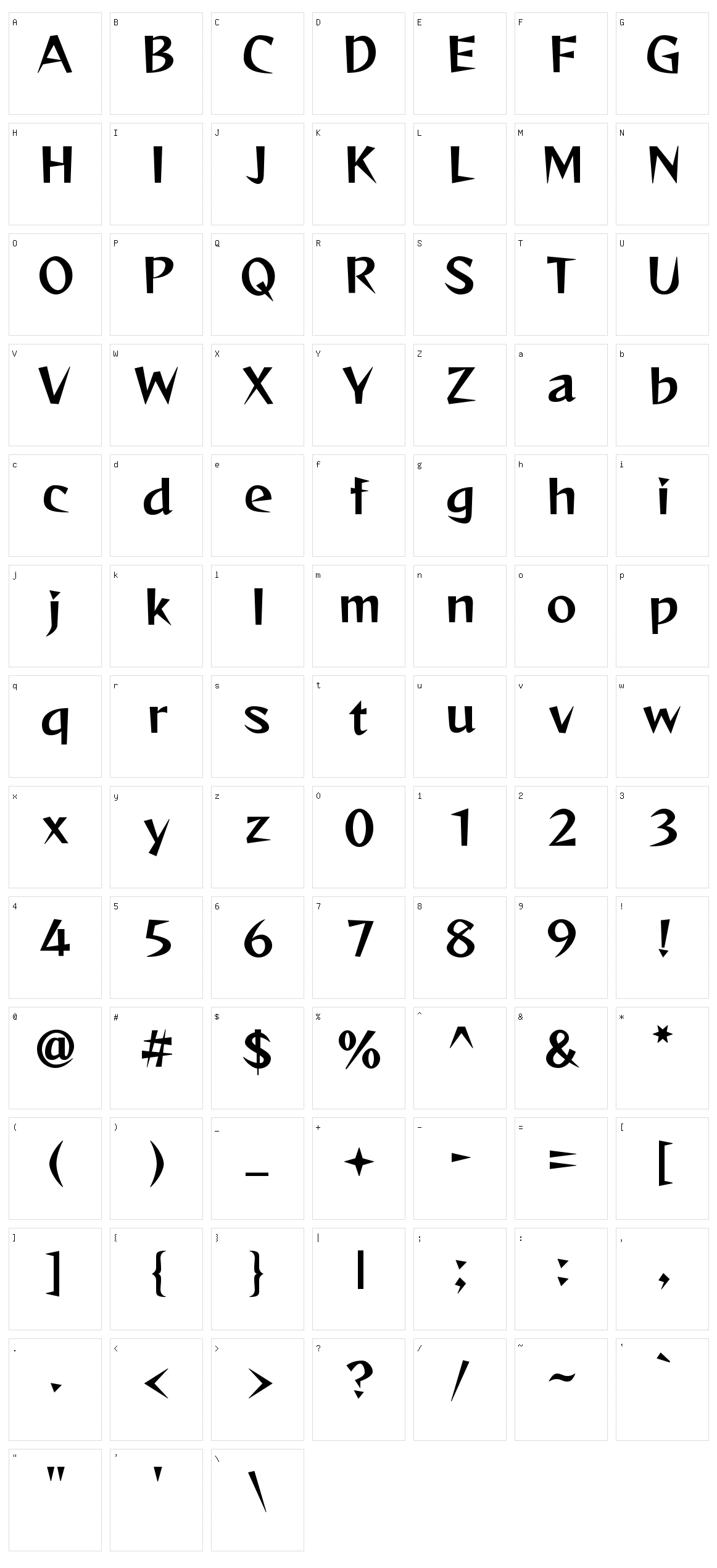 Reggae one Character Set