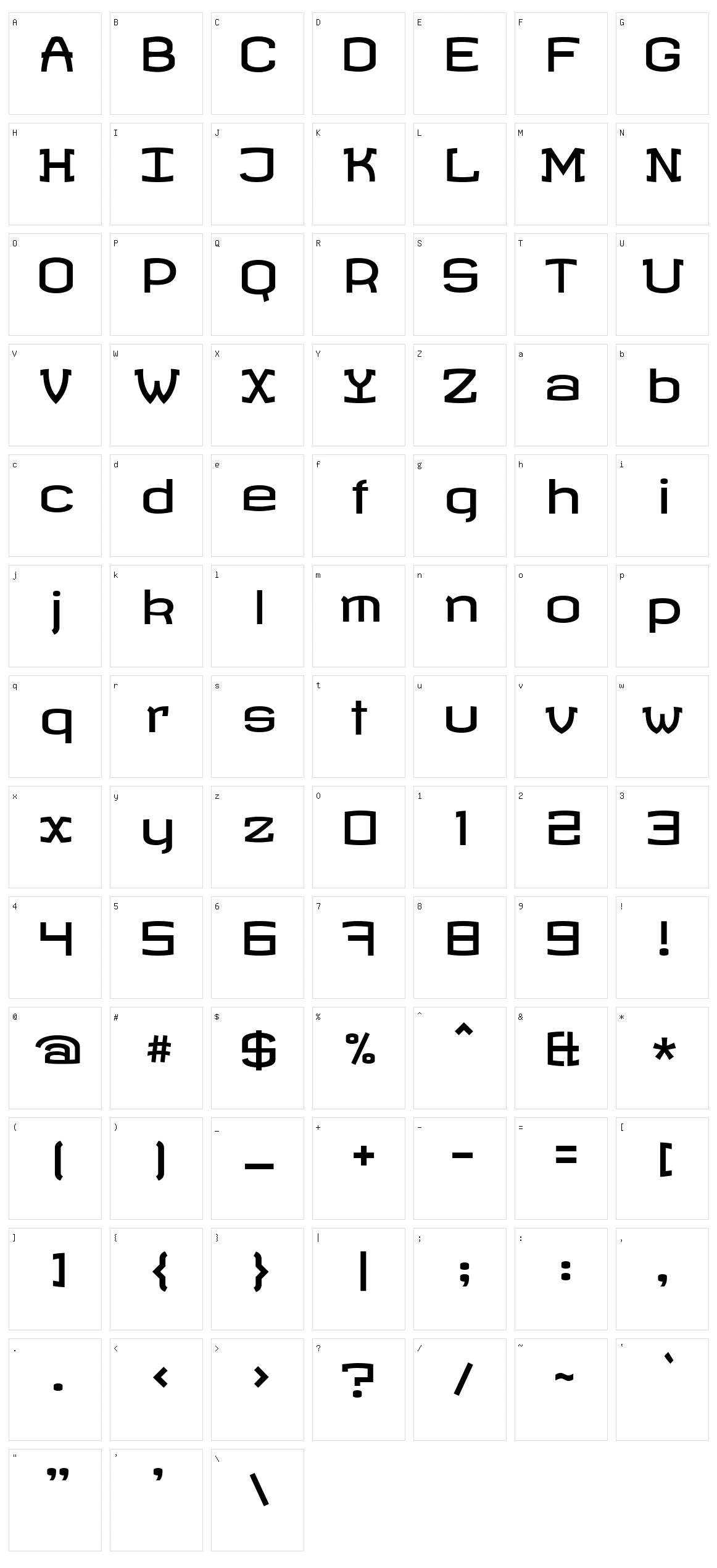 Revalia Character Set