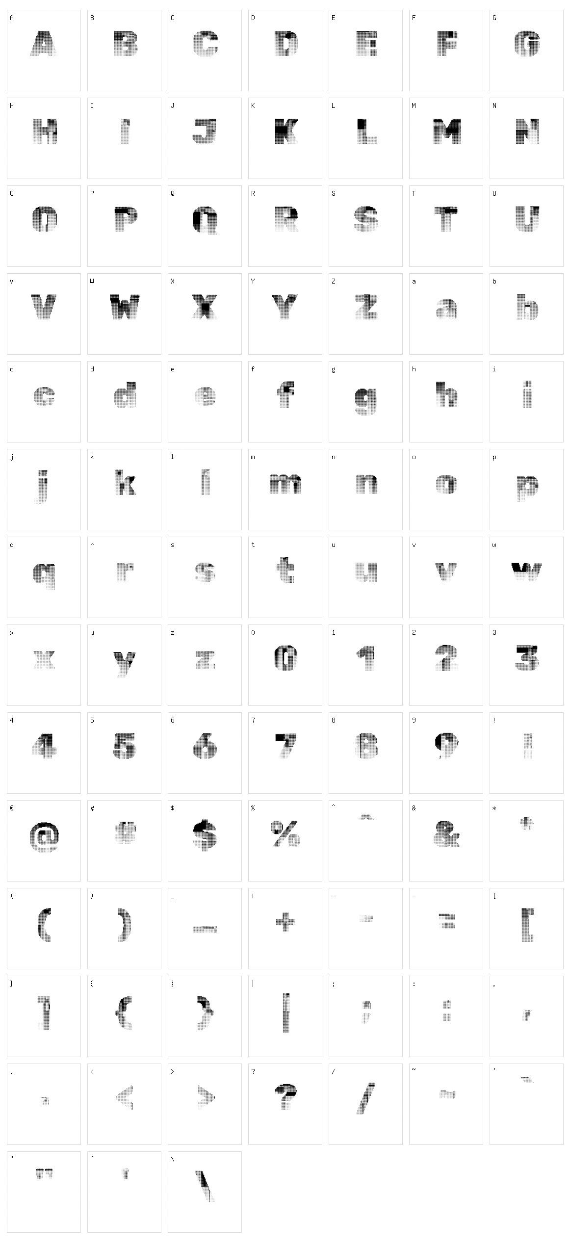 Rubik 80s fade Character Set