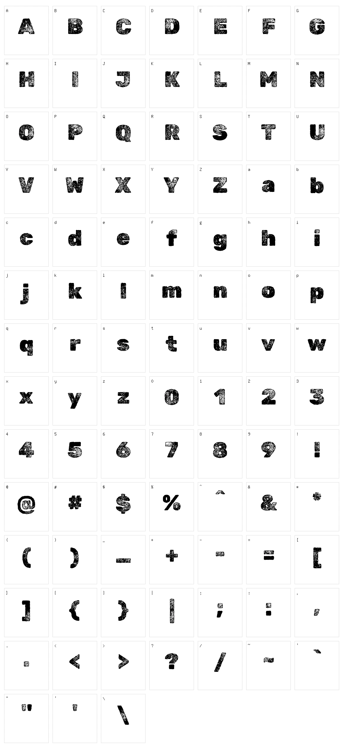Rubik dirt Character Set