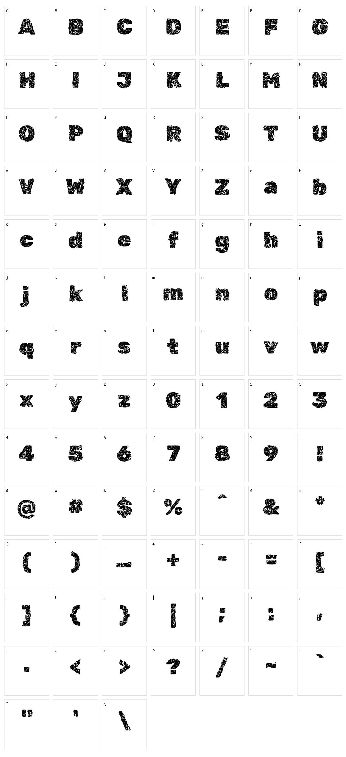 Rubik distressed Character Set
