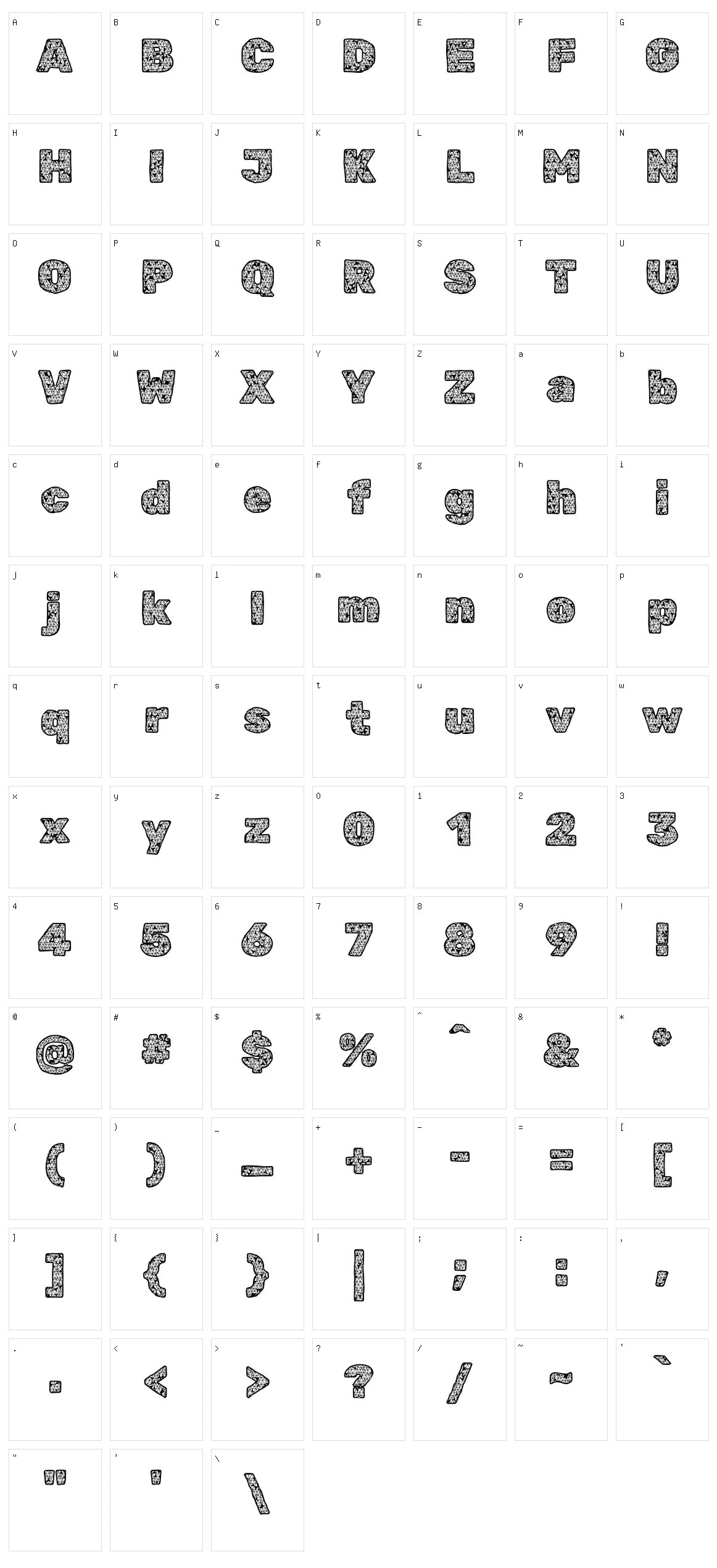 Rubik doodle triangles Character Set