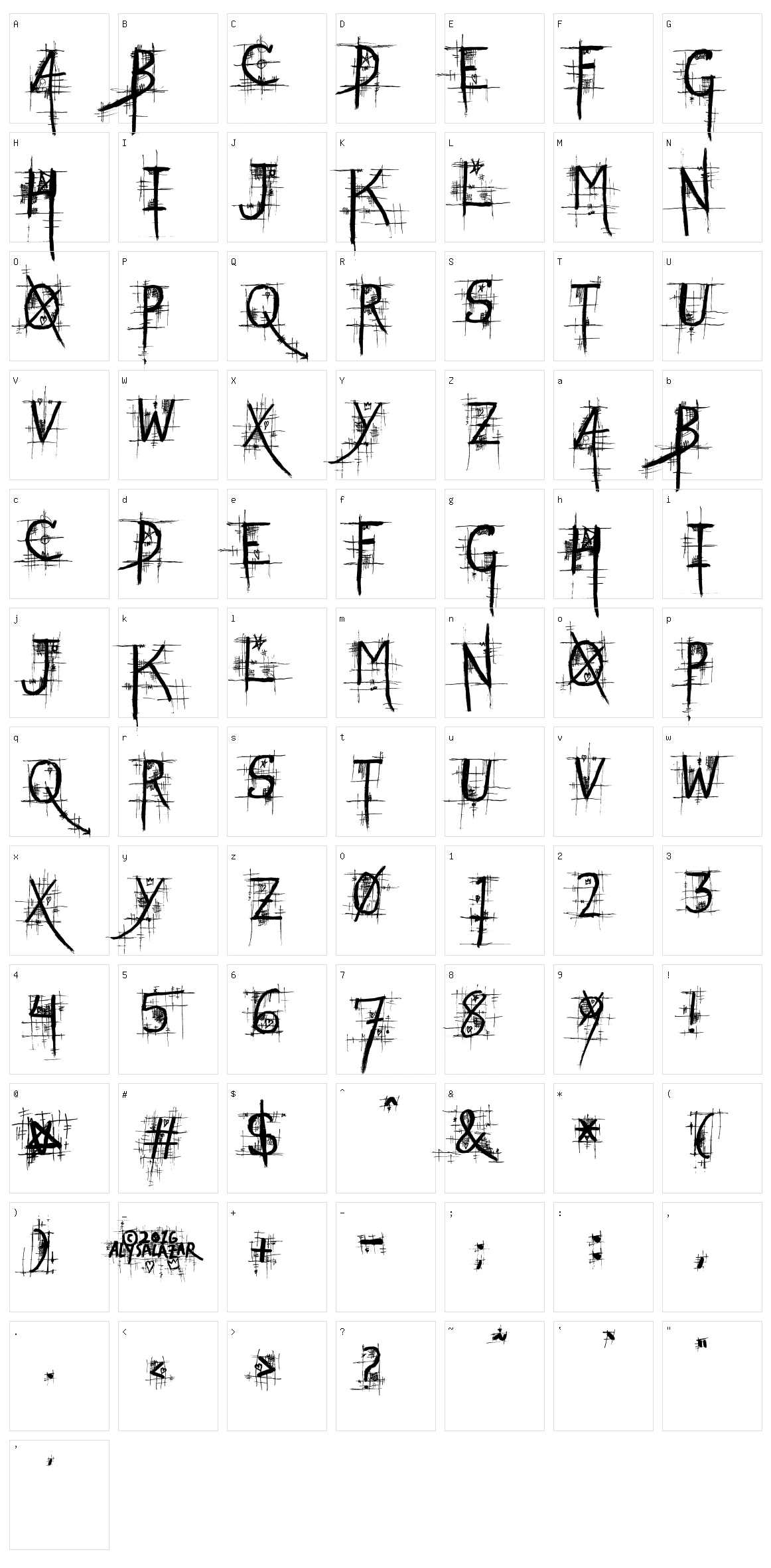 Street Gothic Character Set