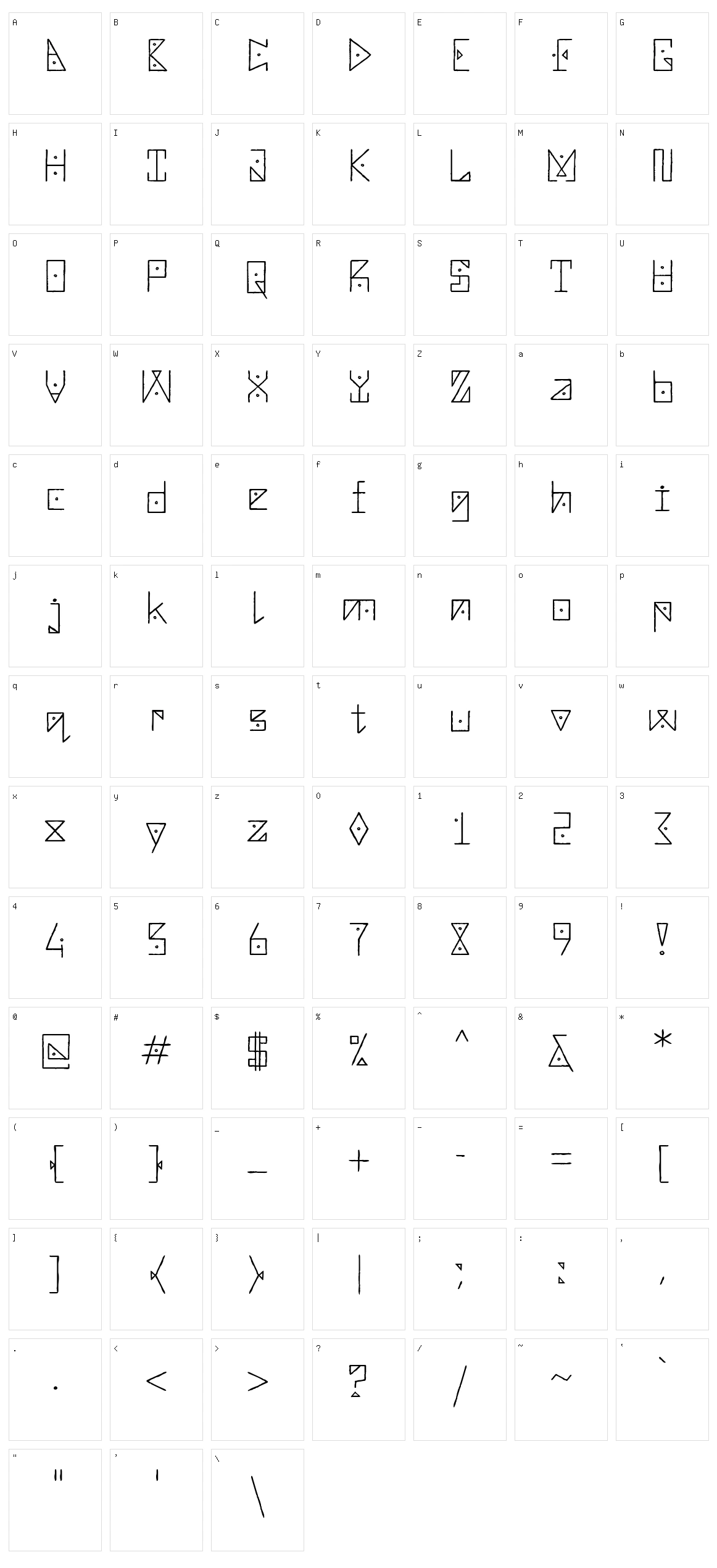 Sankofa display Character Set