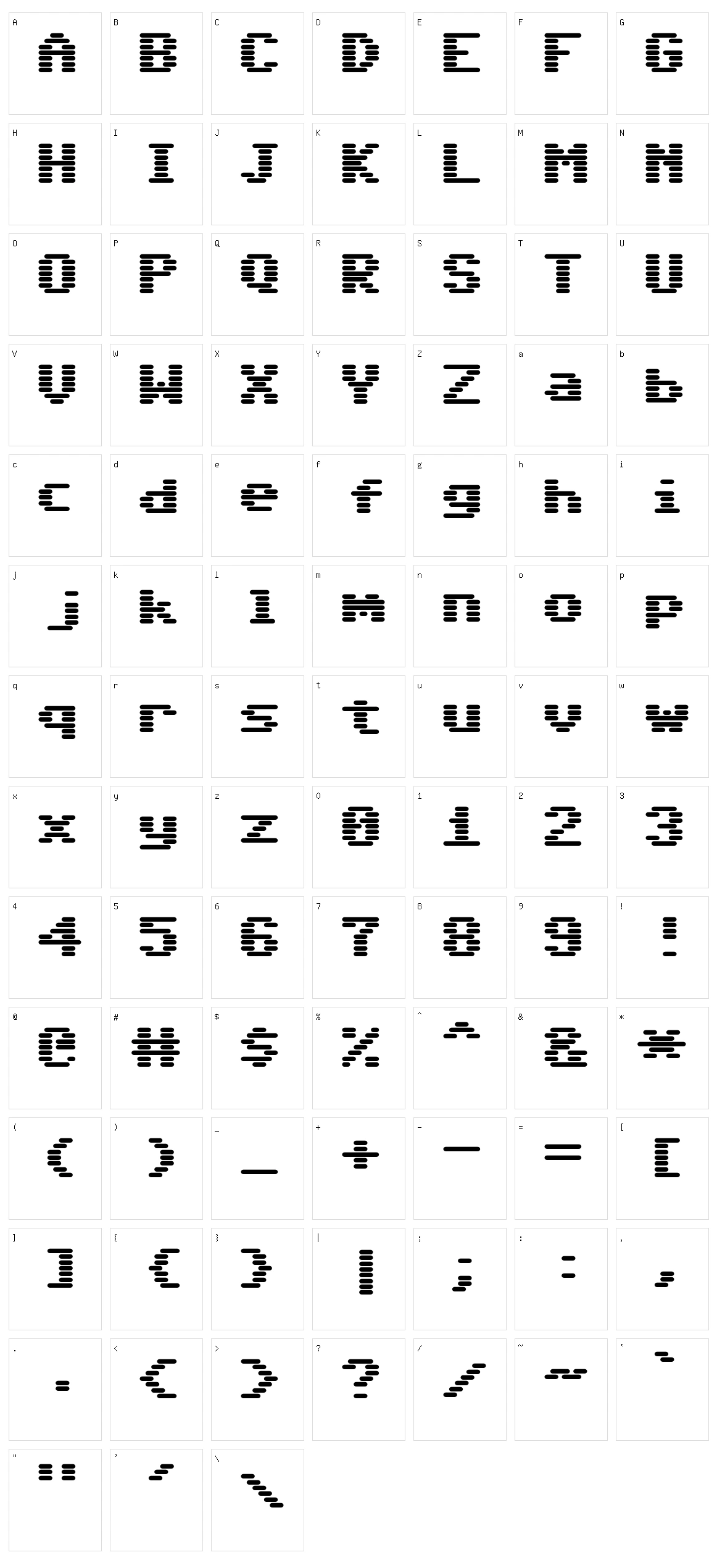 Sixtyfour convergence Character Set