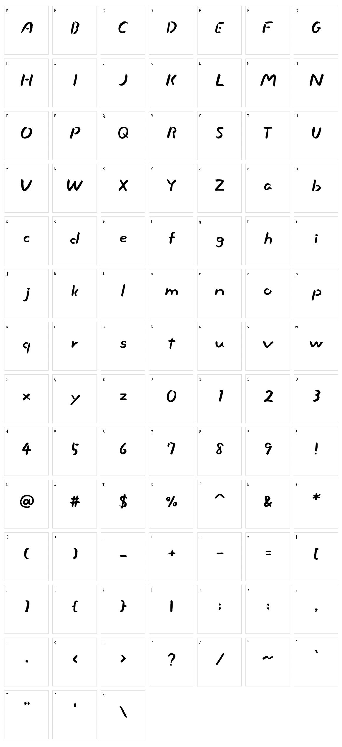 Slackside one Character Set