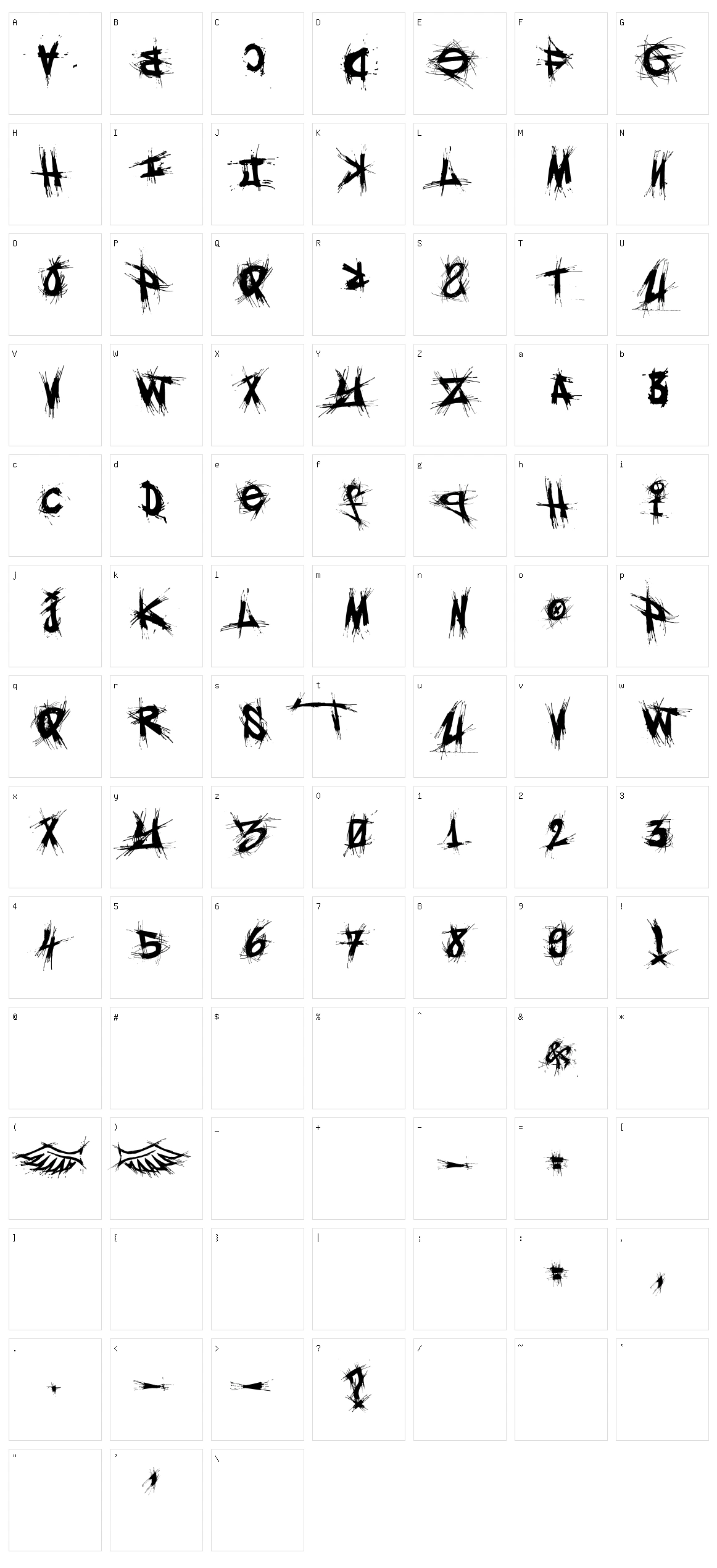 El&Font Gohtic! Character Set