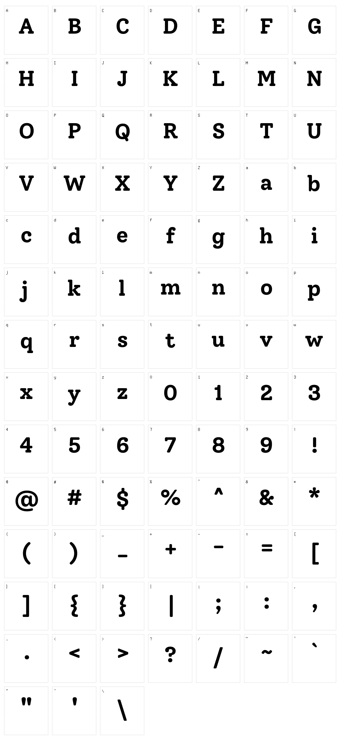 Solway Character Set