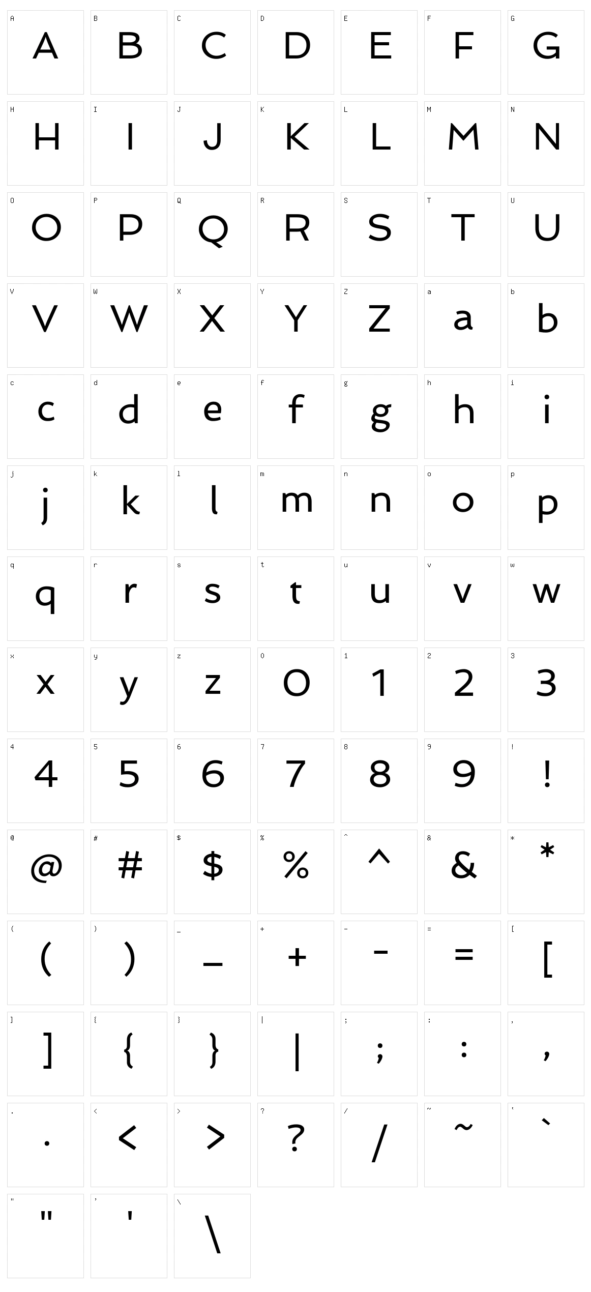 Spinnaker Character Set