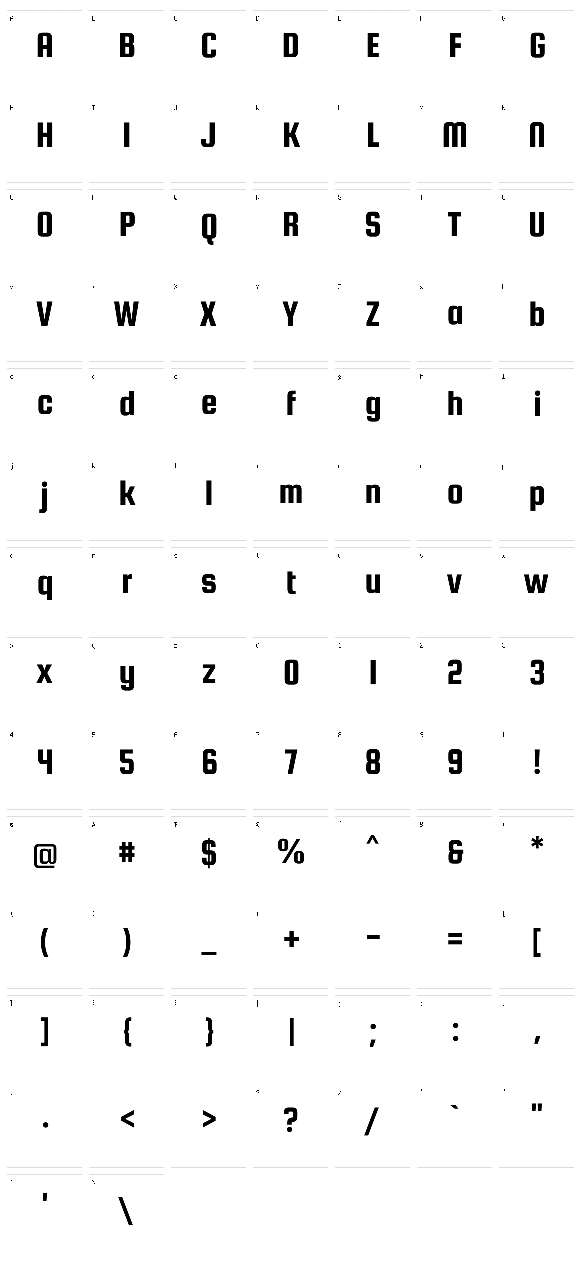 Squada one Character Set