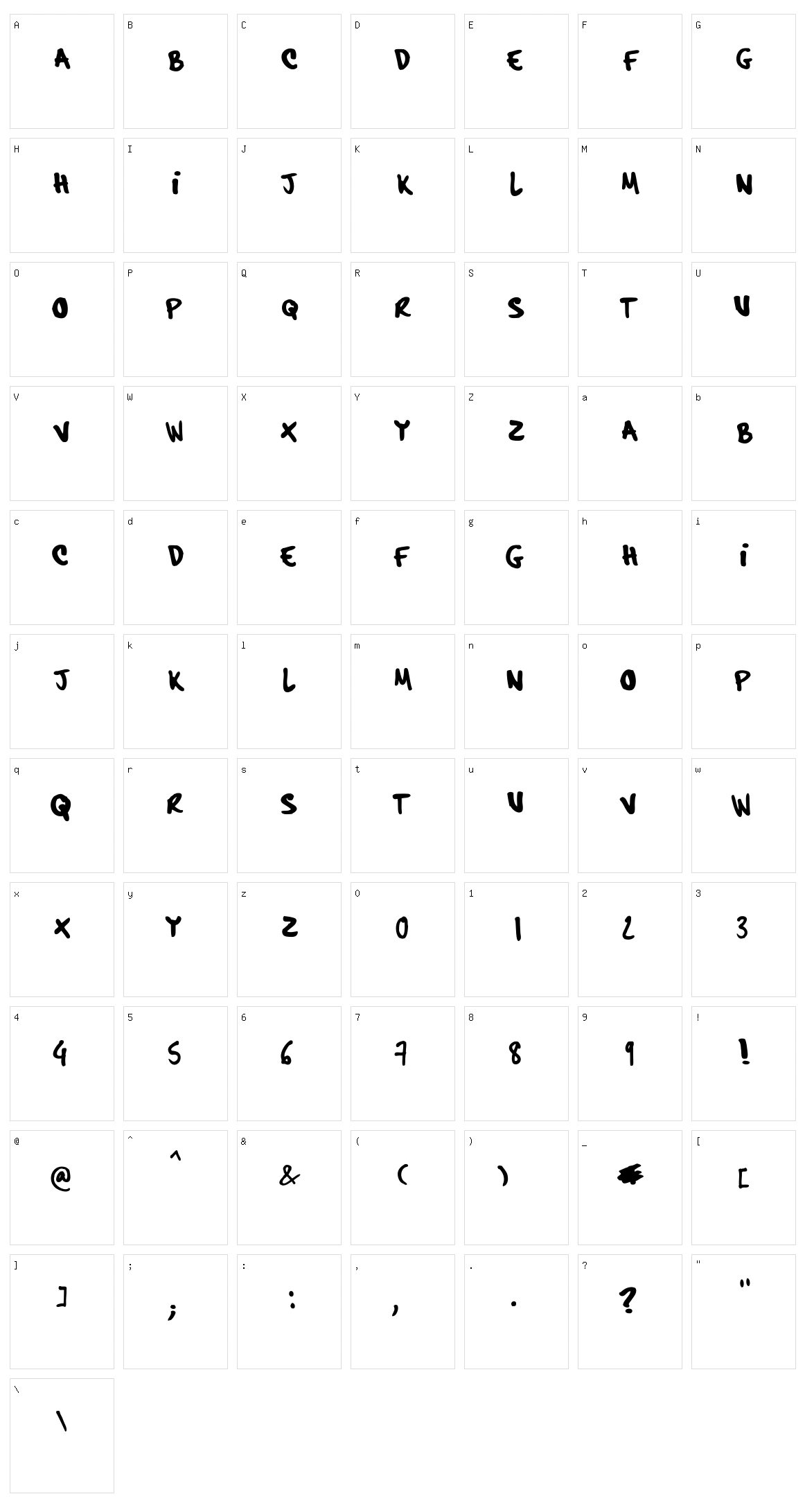 Hardcore Pen Character Set