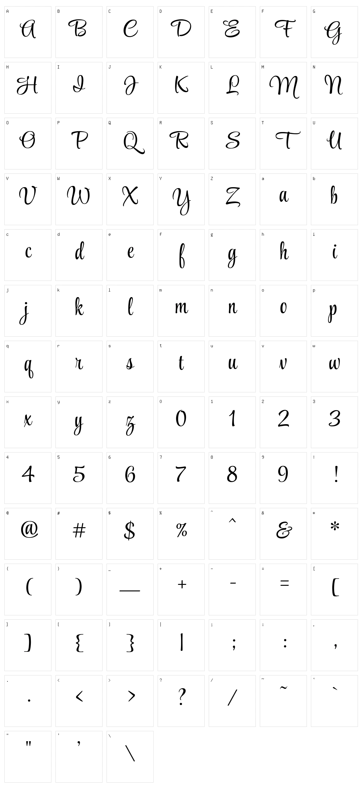 Style script Character Set