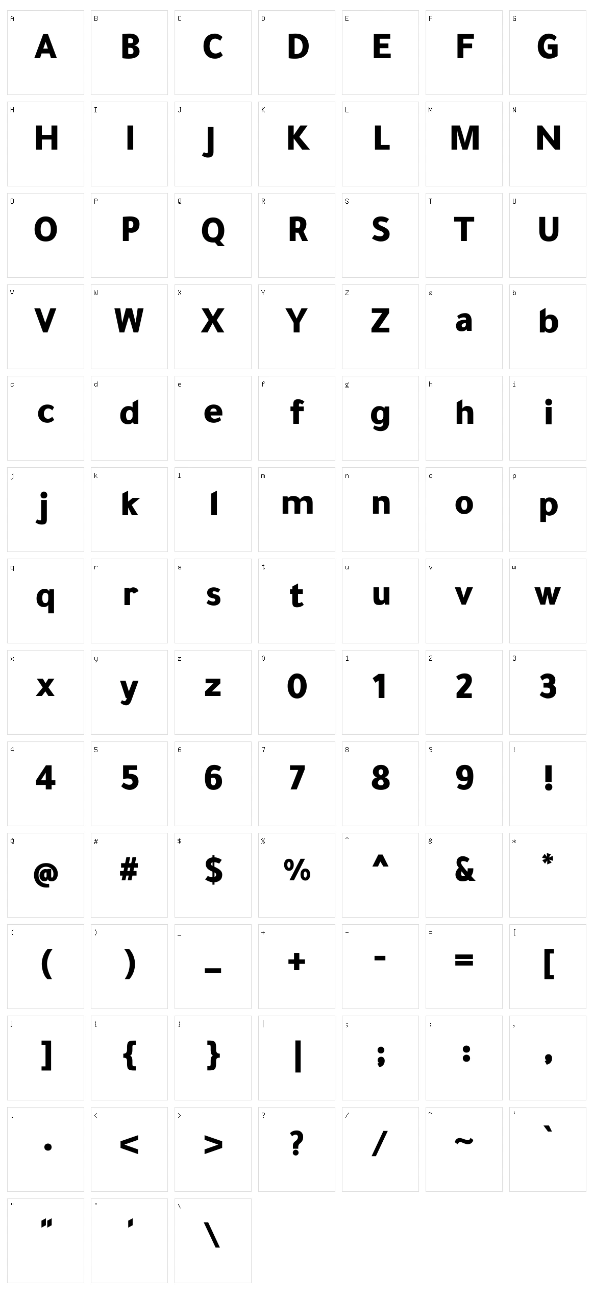 Tajawal Character Set