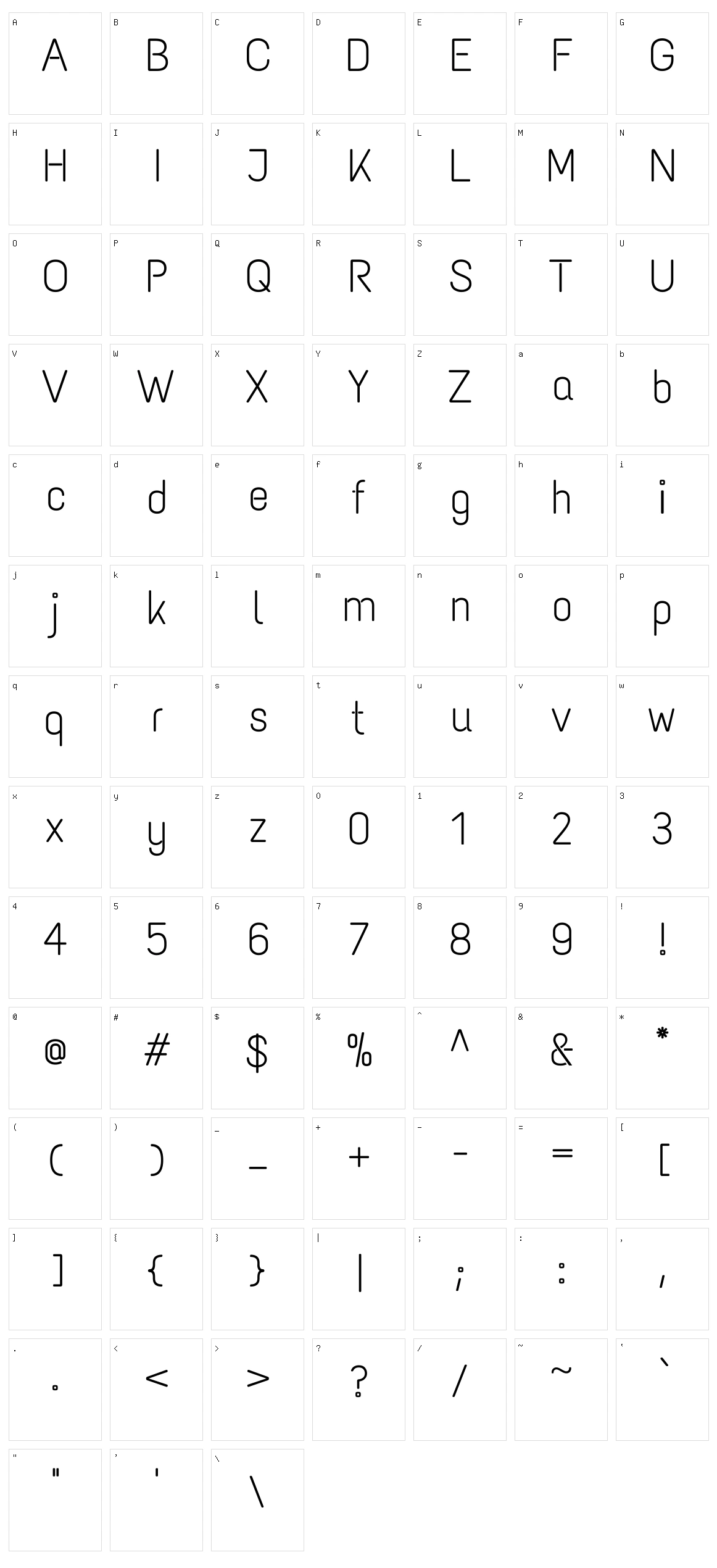 Text me one Character Set