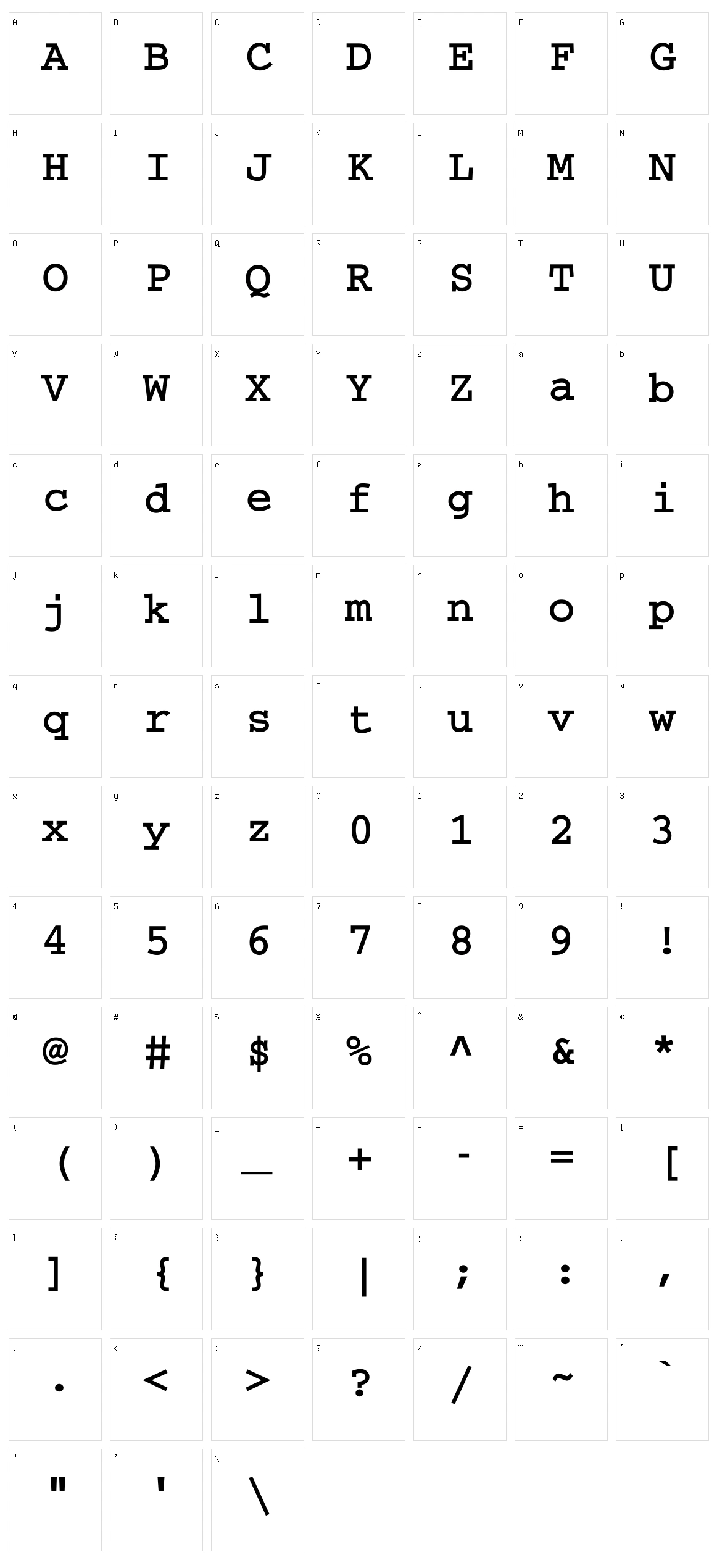 Thabit Character Set