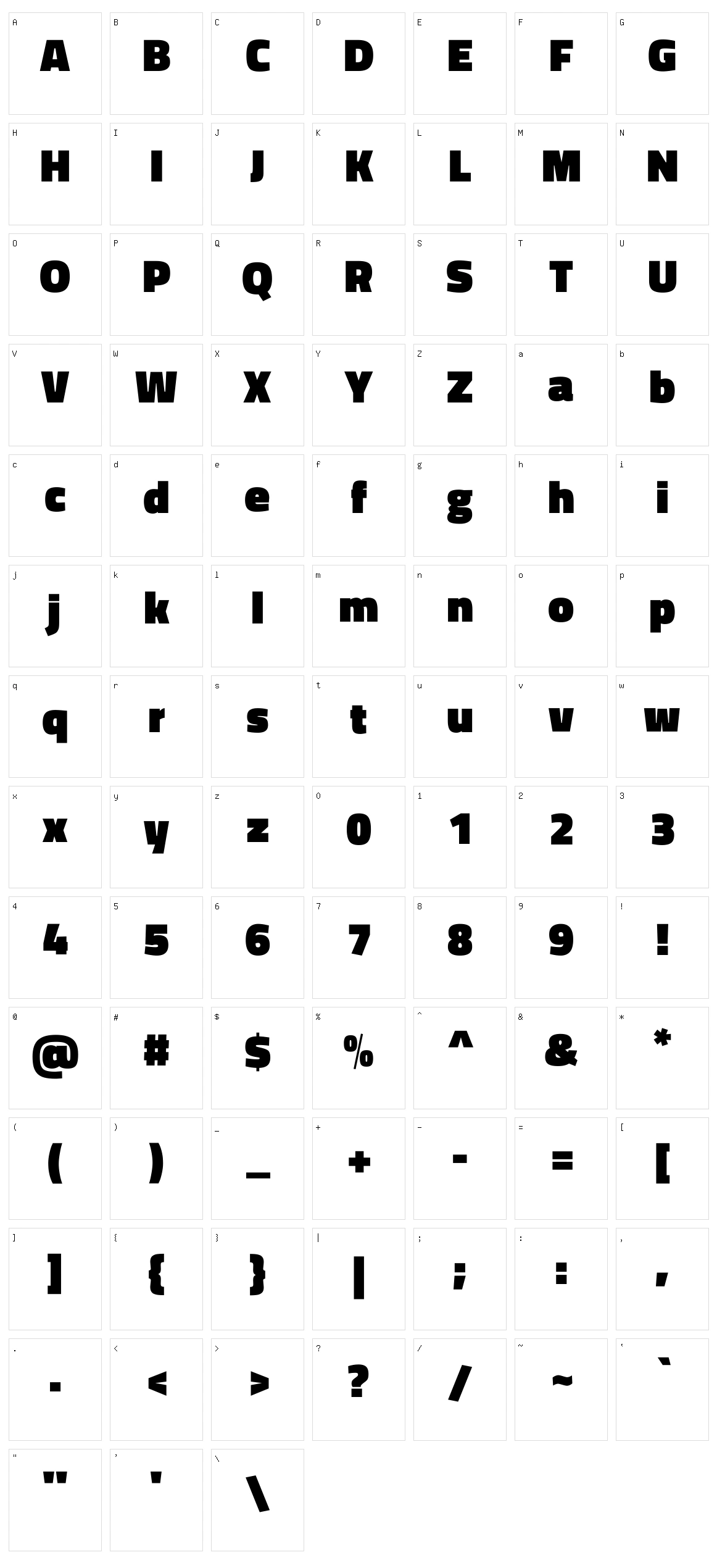 Titillium web Character Set