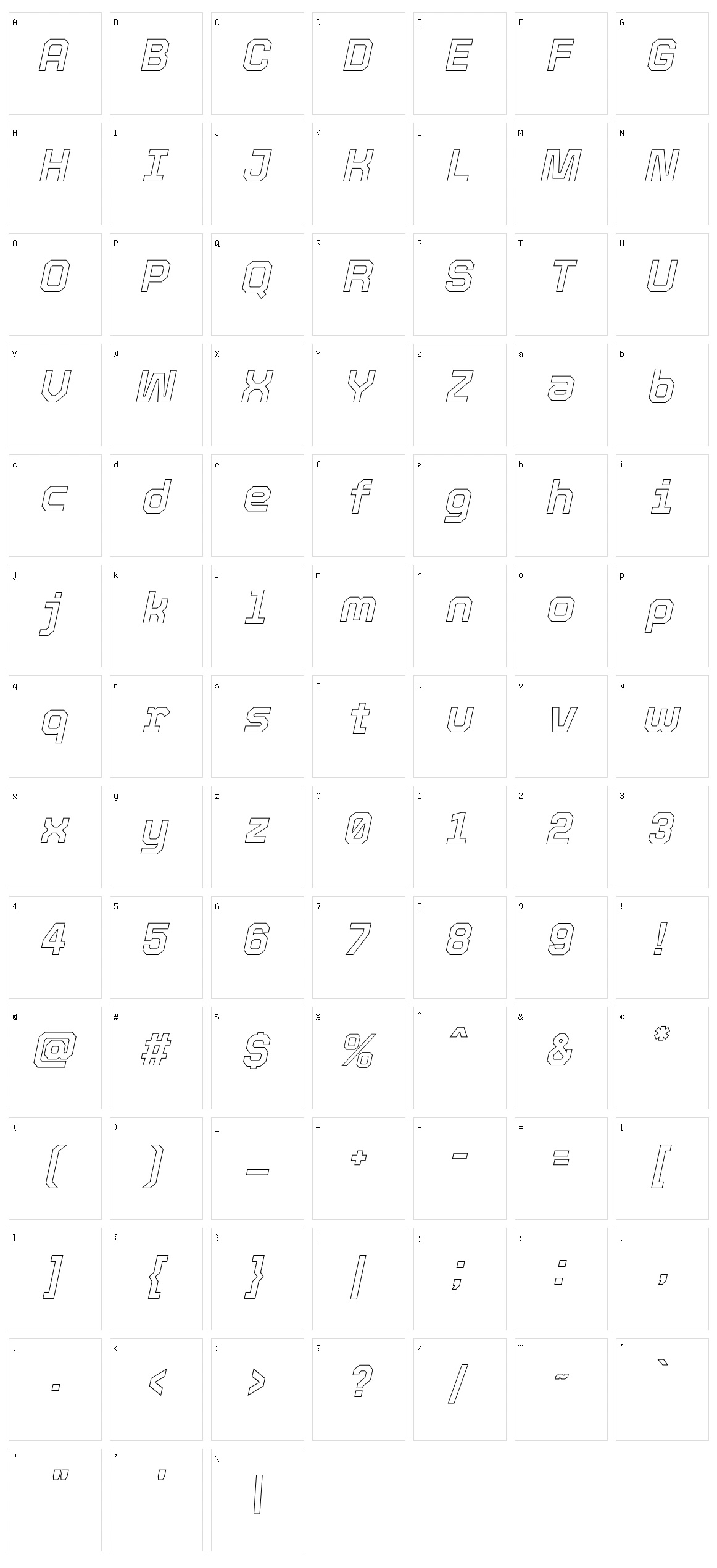 Tourney Character Set