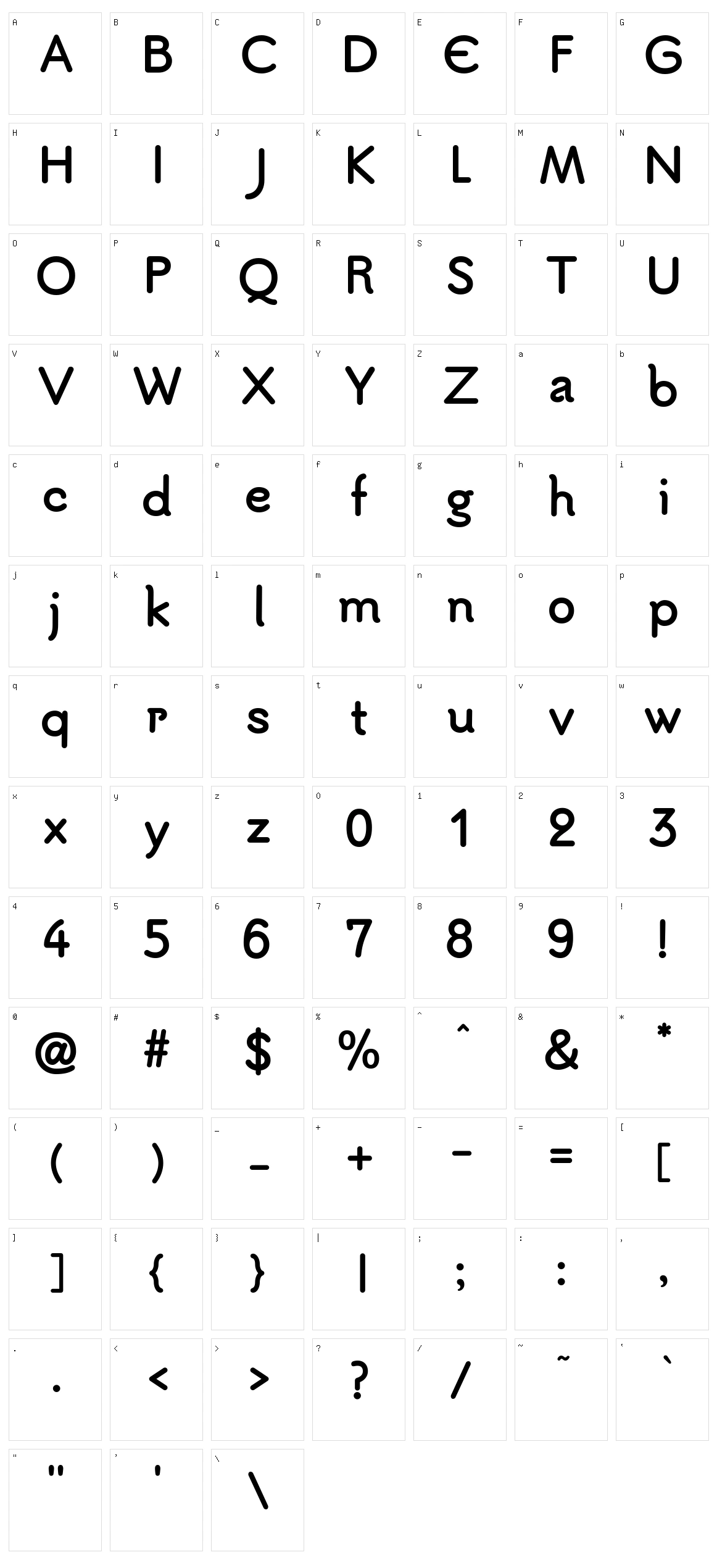 Tsukimi rounded Character Set