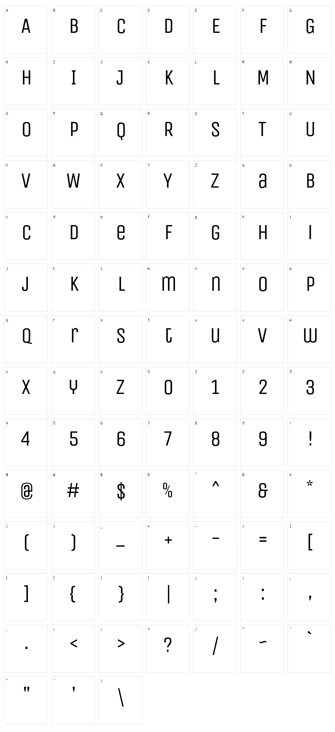 Unica one Character Set