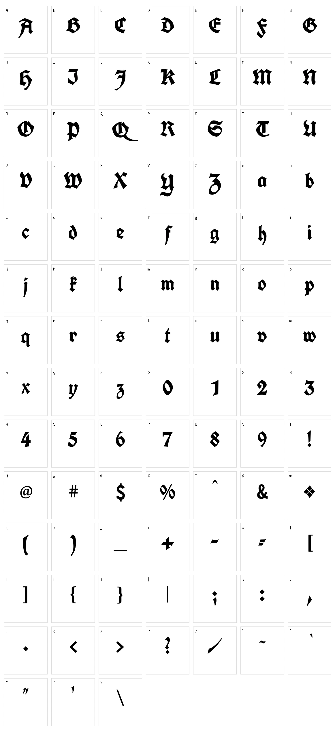 Unifrakturcook Character Set