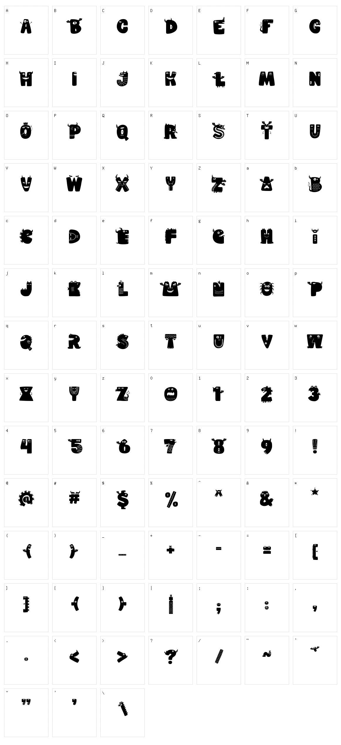 Munsteria Character Set