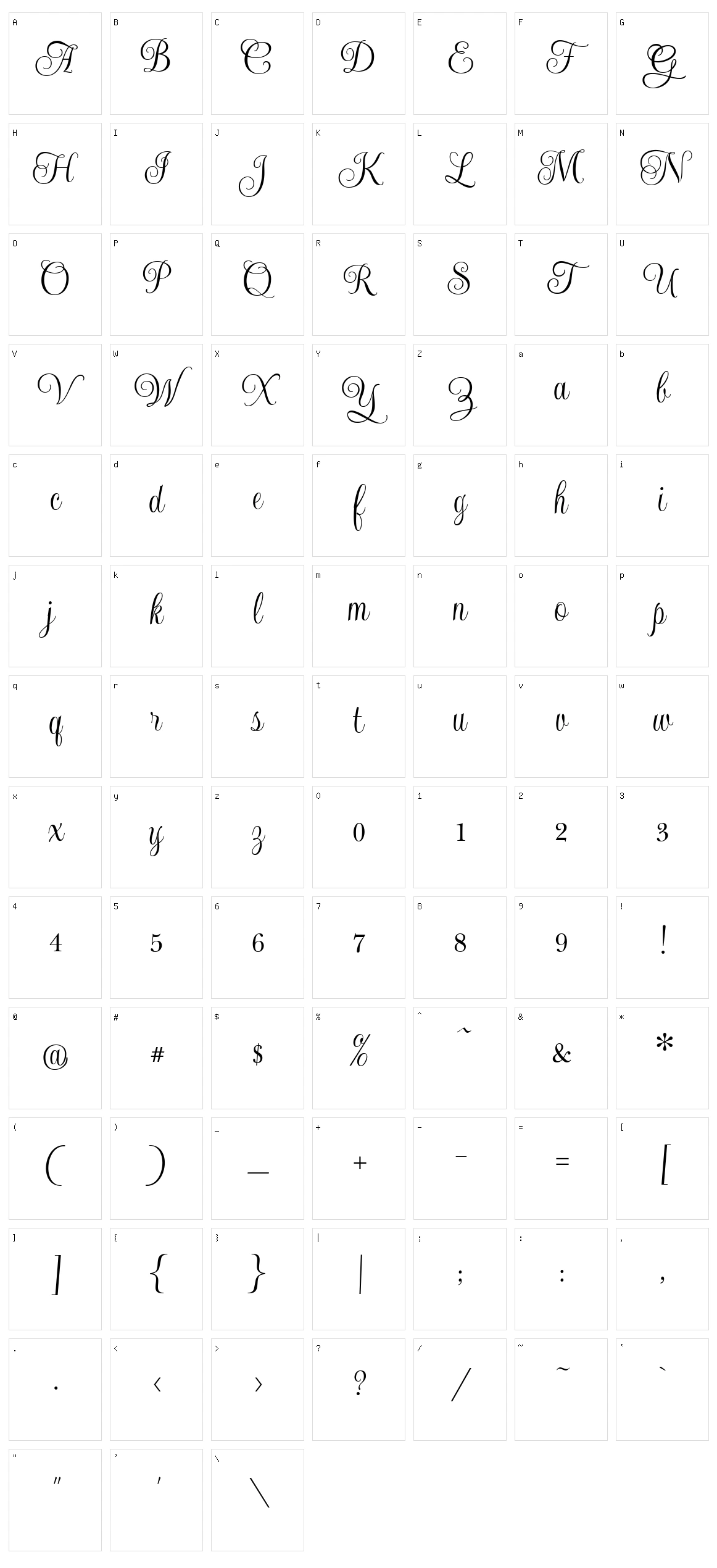 Updock Character Set