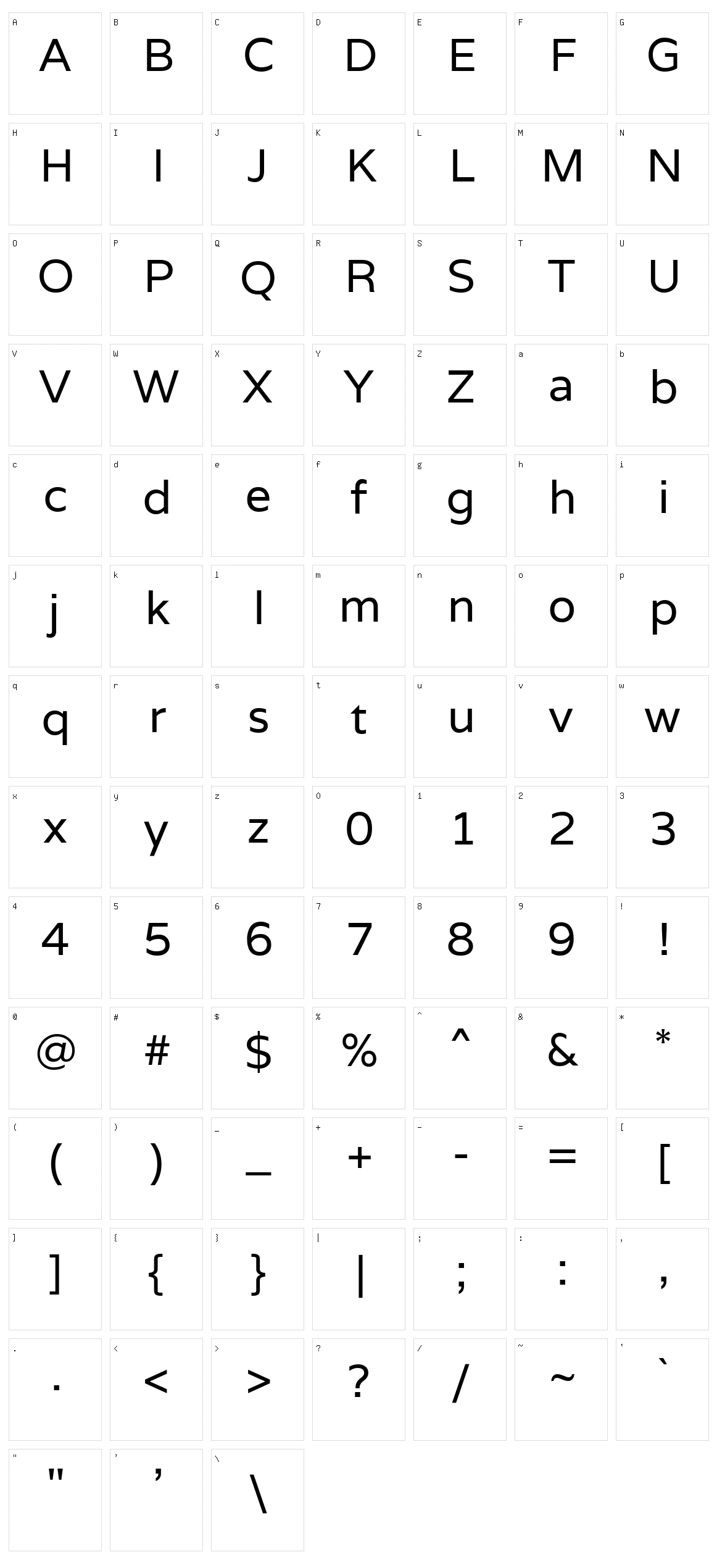 Varela Character Set
