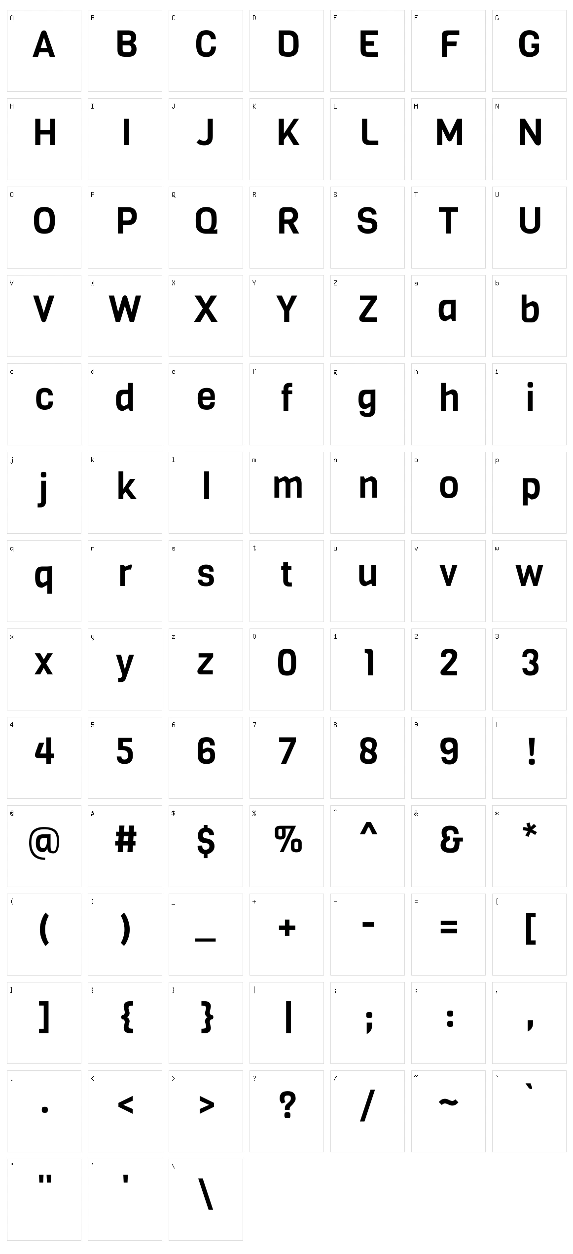 Viga Character Set