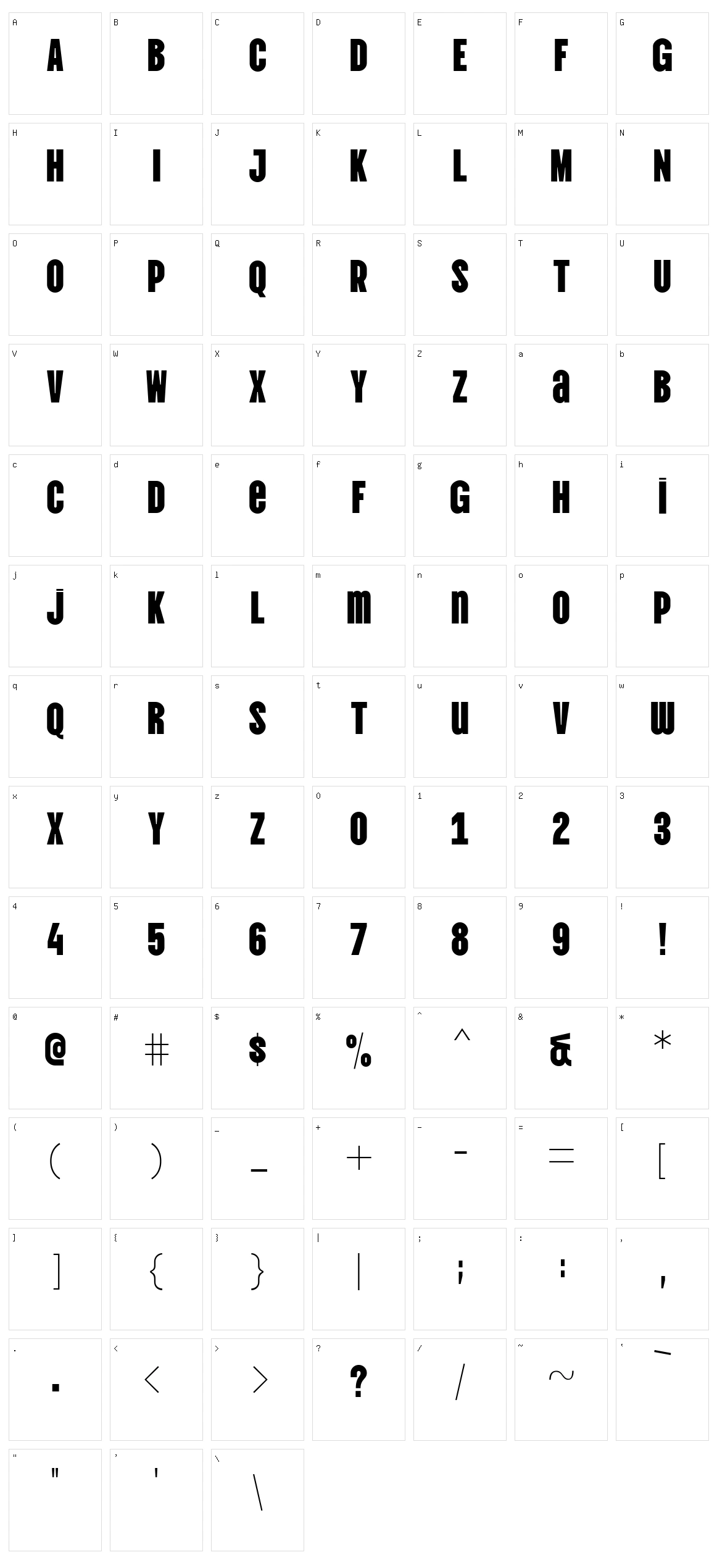 Vina sans Character Set