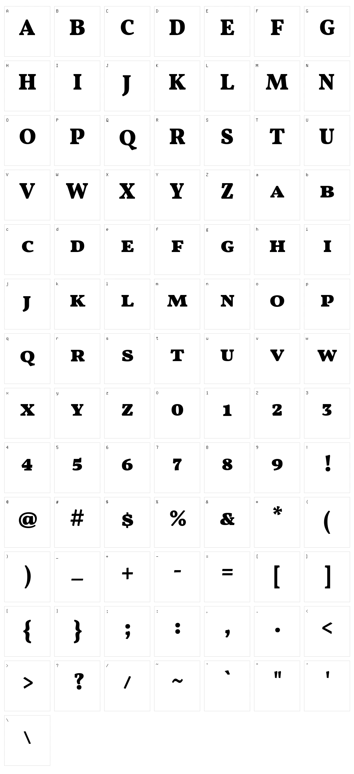 Vollkorn sc Character Set