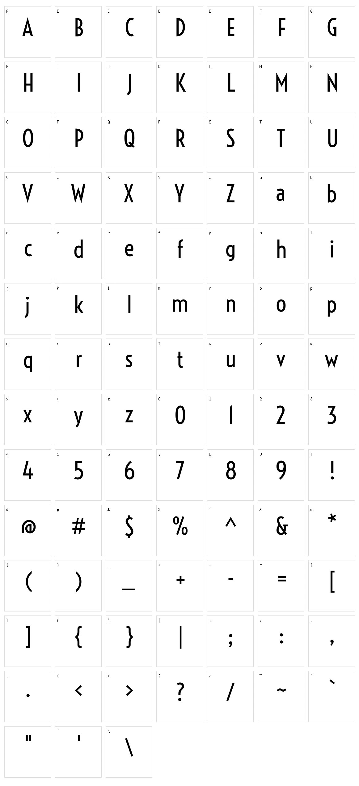 Voltaire Character Set